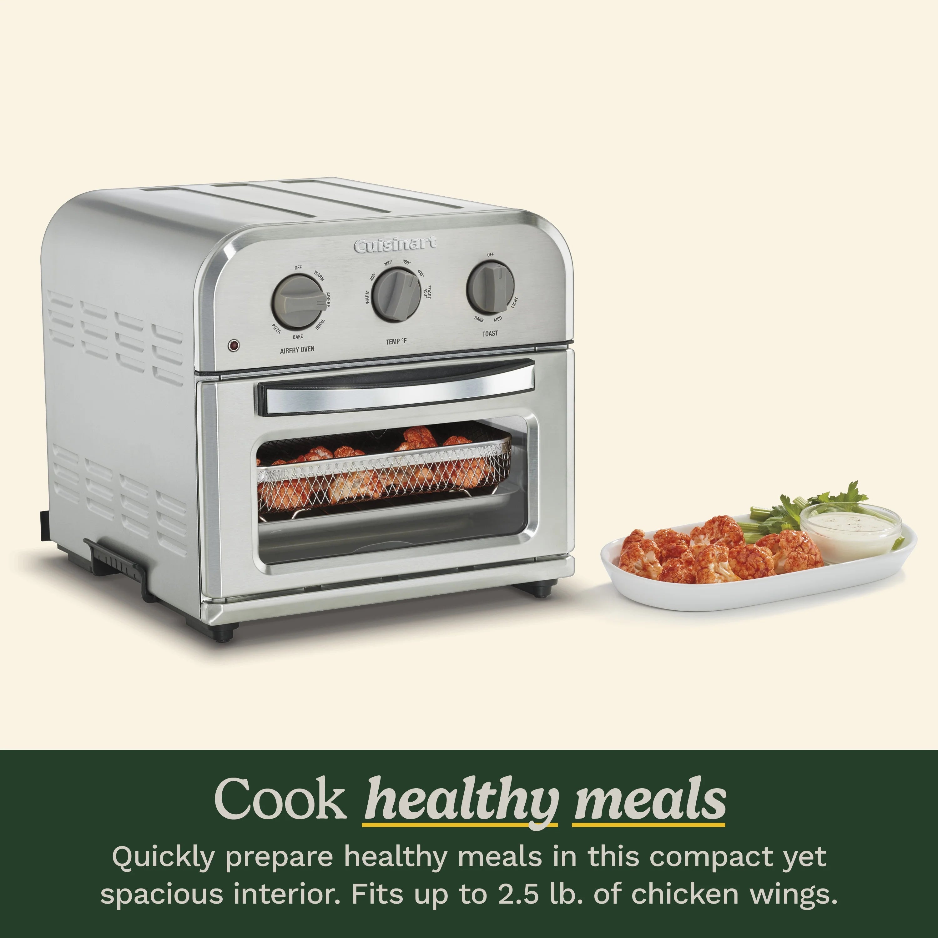 2026 New Cuisinart Compact Air Fryer Toaster Oven, Stainless Steel - Image 4