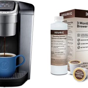 2026 New Keurig K-Elite Coffee Maker, Single Serve K-Cup Pod Coffee Brewer, With Iced Coffee Capability & 3-Month Brewer Maintenance Kit Includes Descaling Solution, Water Filter Cartridges & Rinse Pods