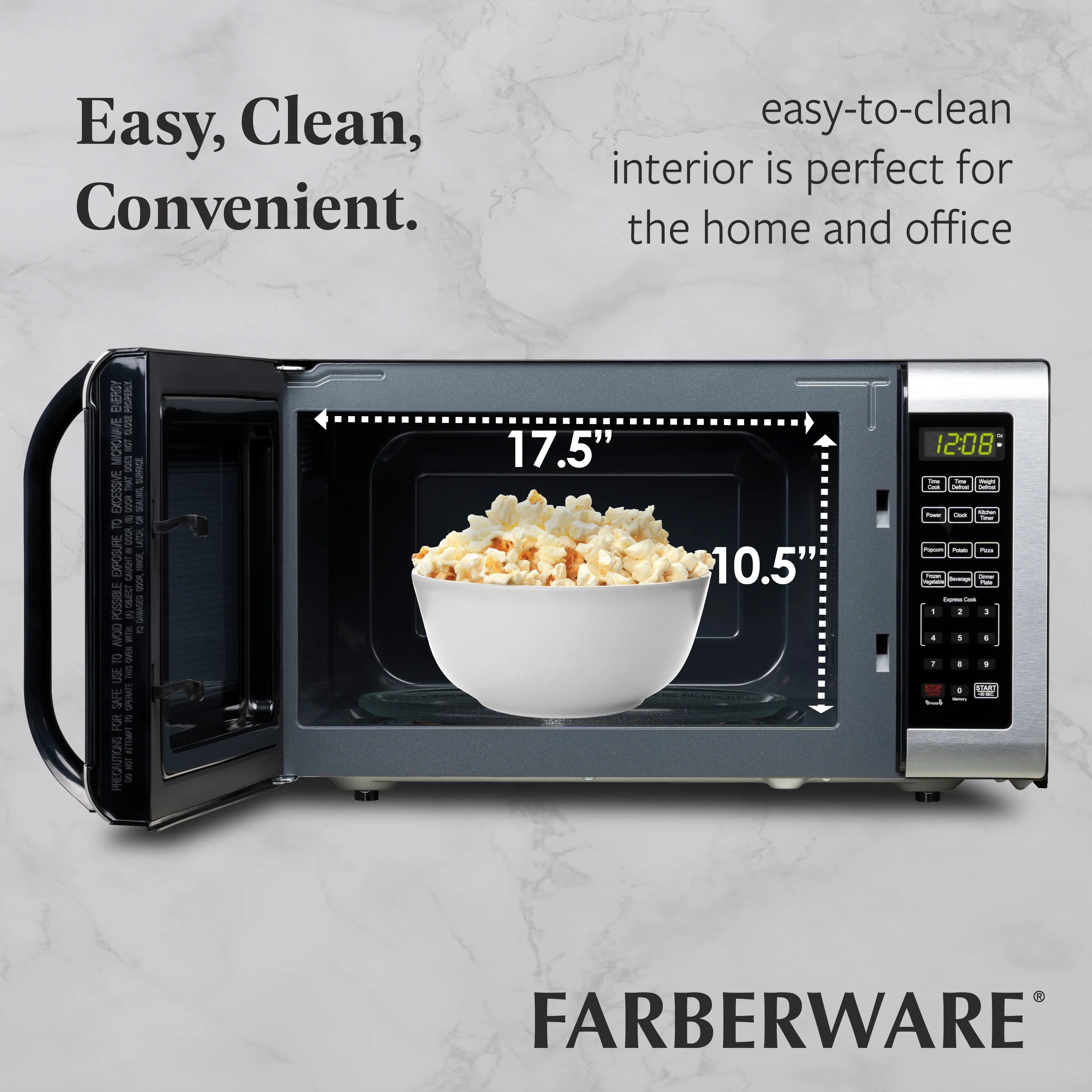 2026 New Farberware Countertop Microwave Ov 1100 Watts, 2.2 cu ft - Smart Sensor With LED Lighting and Child Lock - Perfect for Apartments and Dorms - Easy Clean Black Interior, Stainless Steel - Image 42