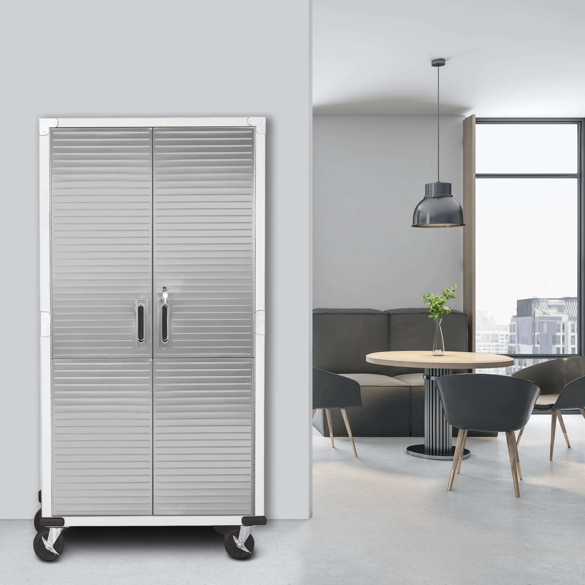 2026 New Seville Classics UltraHD Steel Body Lockable Storage Filing Cabinet Organizer Locker Shelving Unit 36" W x 18" D x 72" H, Granite - Image 28
