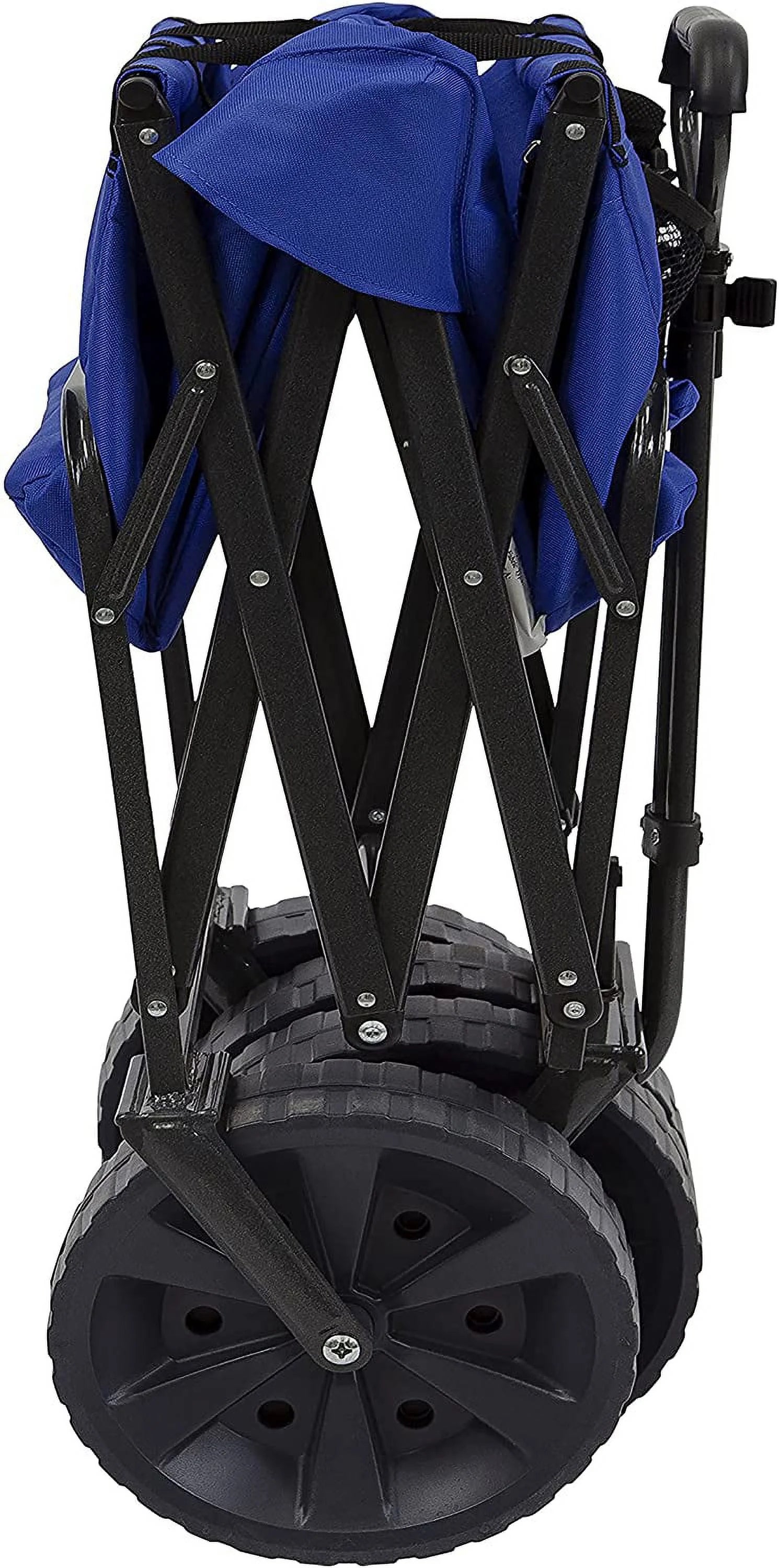 2026 New Mac Sports Heavy Duty Collapsible Folding All Terrain Utility Beach Wagon Cart, Blue/Black - Image 5