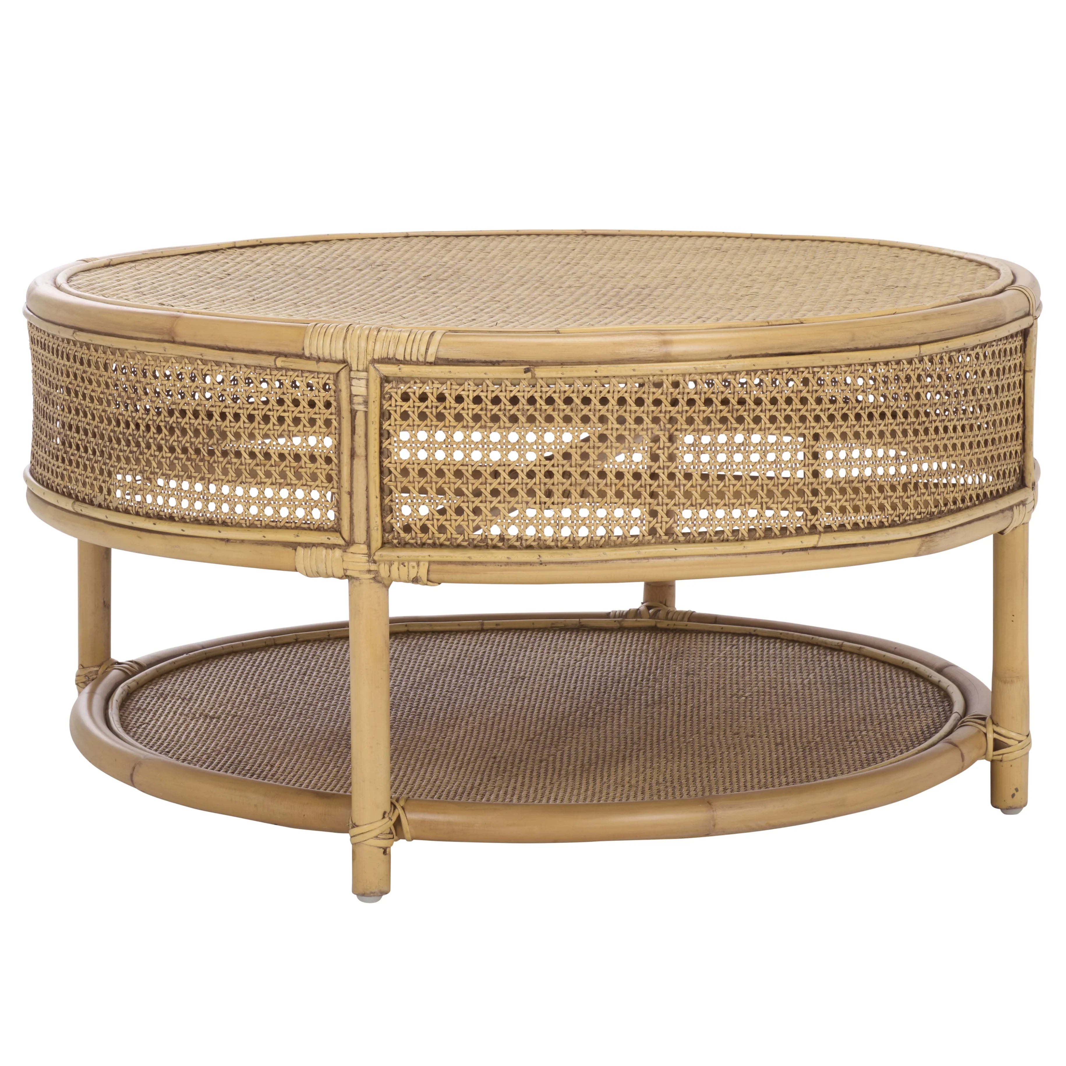 2026 New SAFAVIEH Modern Round Rattan Coffee Table, Natural - Image 14