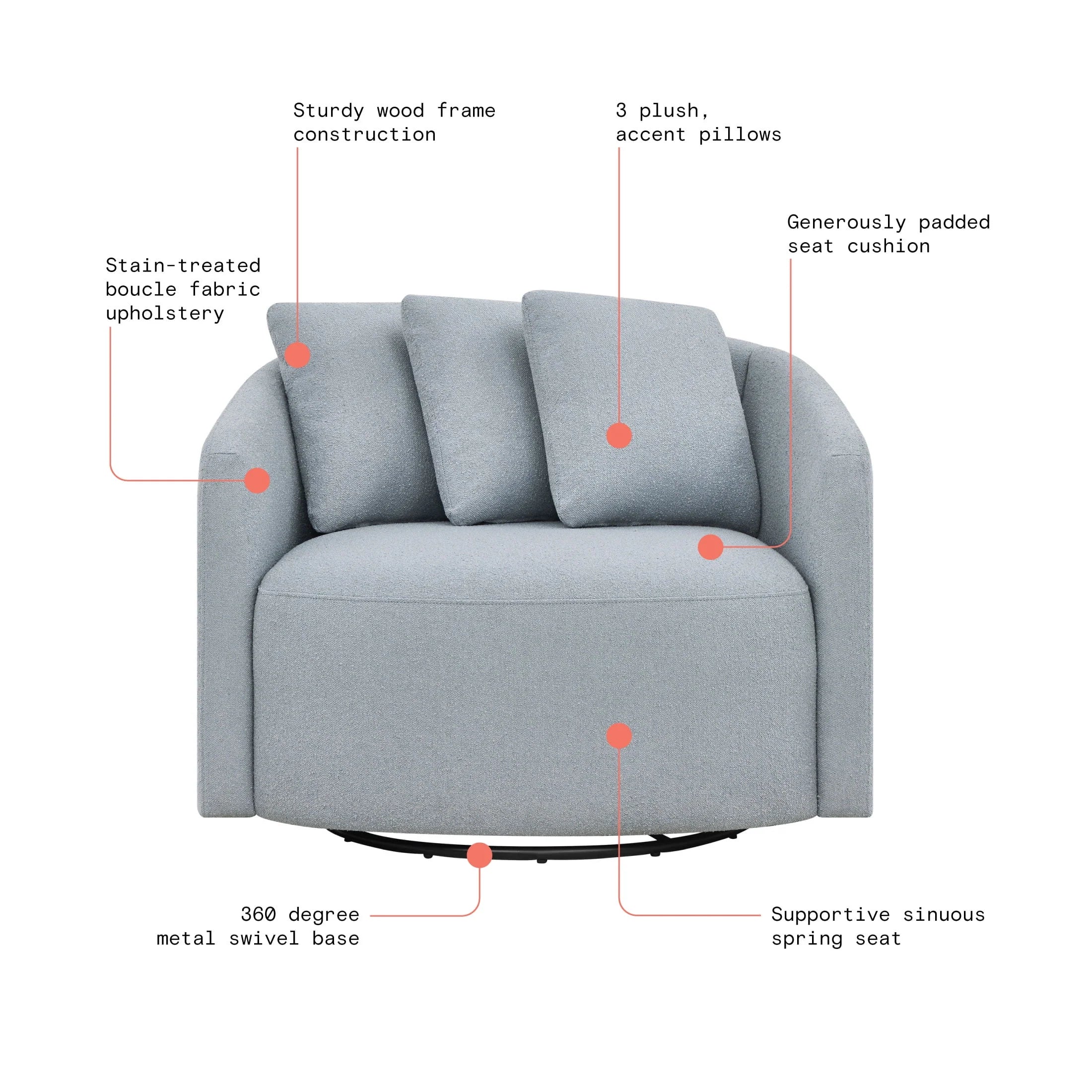 2026 New Beautiful Drew Accent Chair by Drew Barrymore, Cream Boucle - Image 56