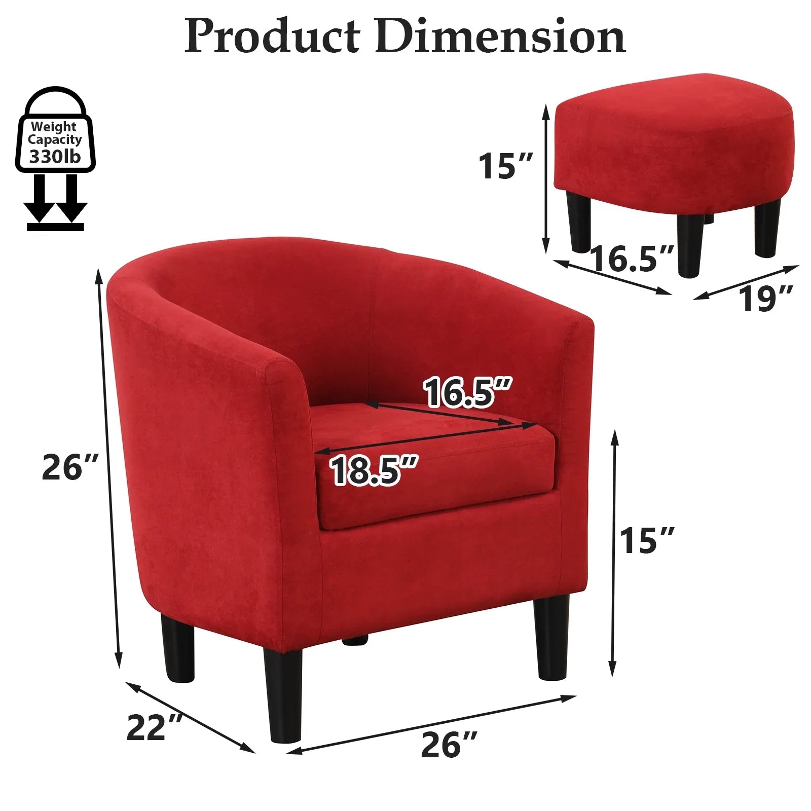 2026 New Bonzy Home Velvet Accent Chair with Ottoman for Living Room,Beige - Image 21