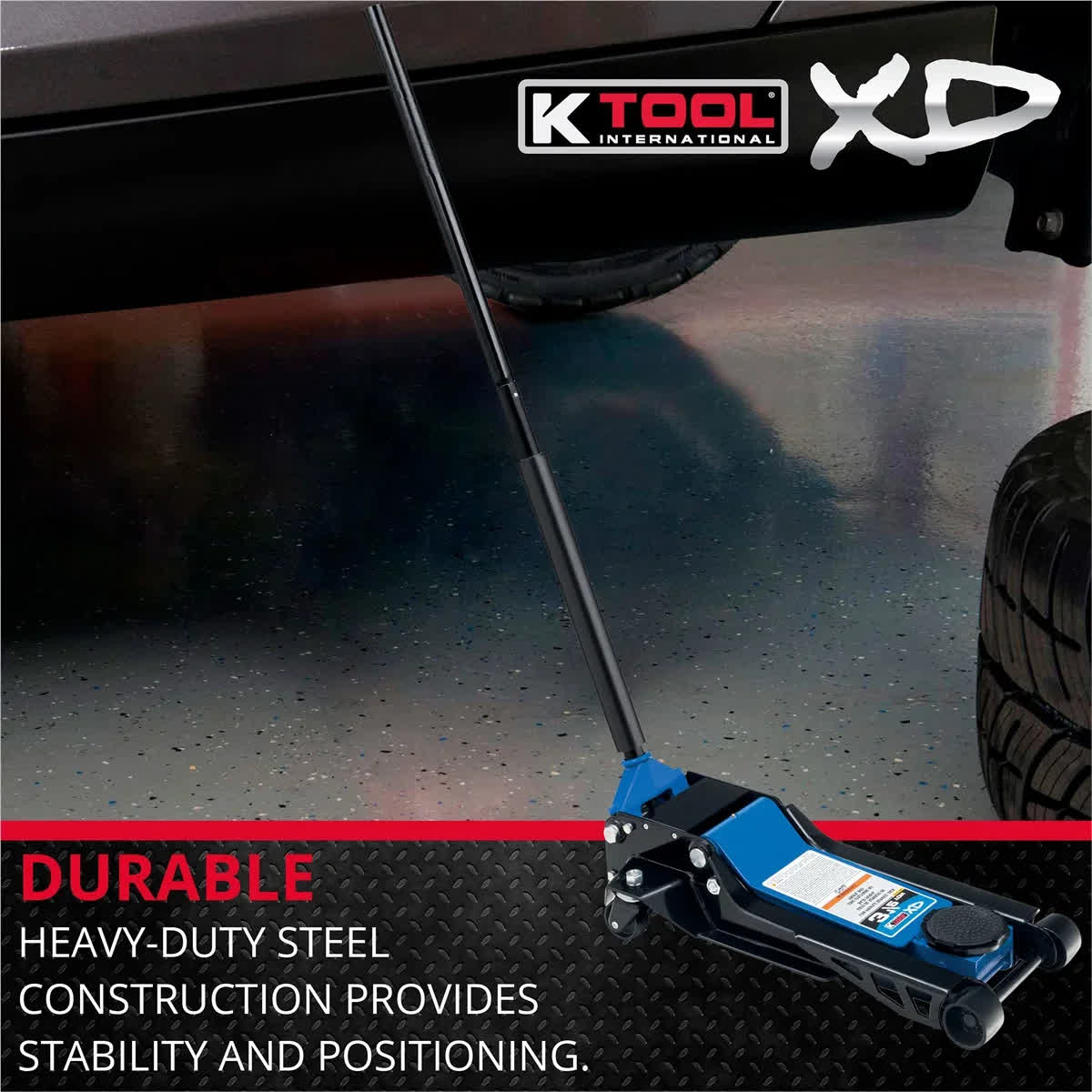 2026 New K-Tool INT022 3.5 Ton Low Profile Service Jack; Dual Pump Piston - Image 6