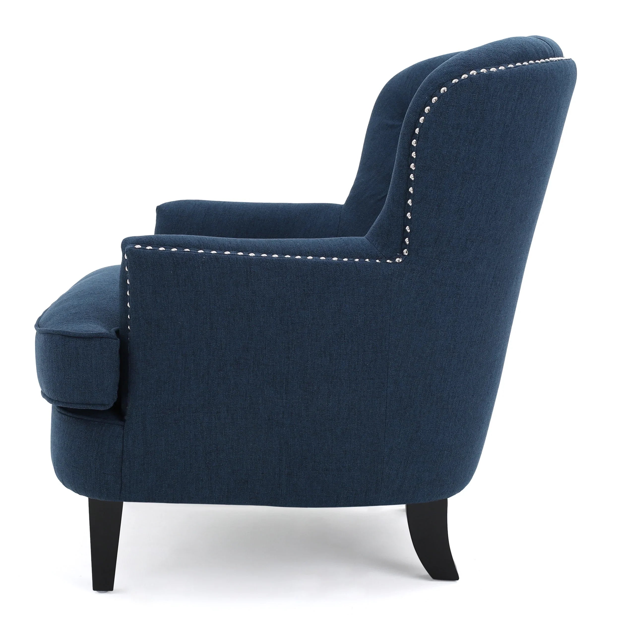 2026 New Noble House Tanner Tufted Fabric Club Accent Chair, Dark Blue - Image 7