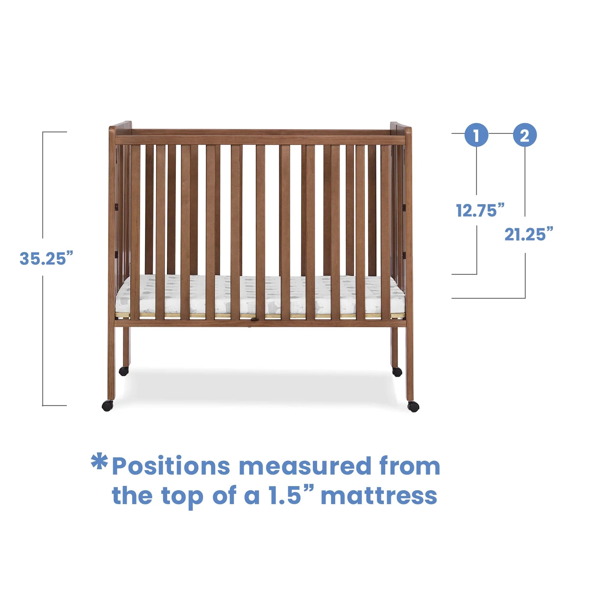 2026 New Delta Children Lee Portable Folding Mini Crib with 1.5-Inch Mattress - Greenguard Gold Certified, Bianca White - Image 38