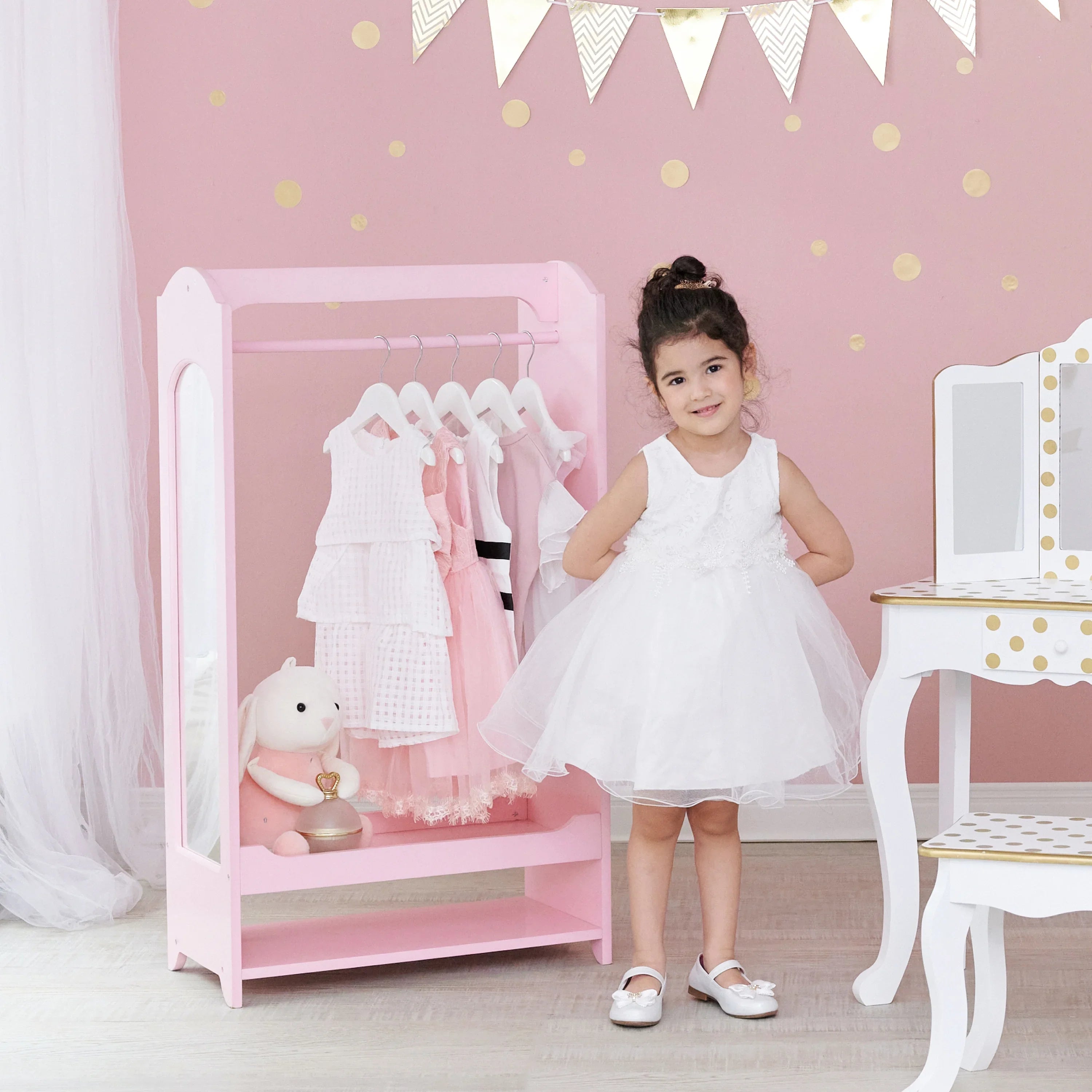 2026 New Fantasy Fields Little Princess Bella Wooden Open Armoire, Pink - Image 6