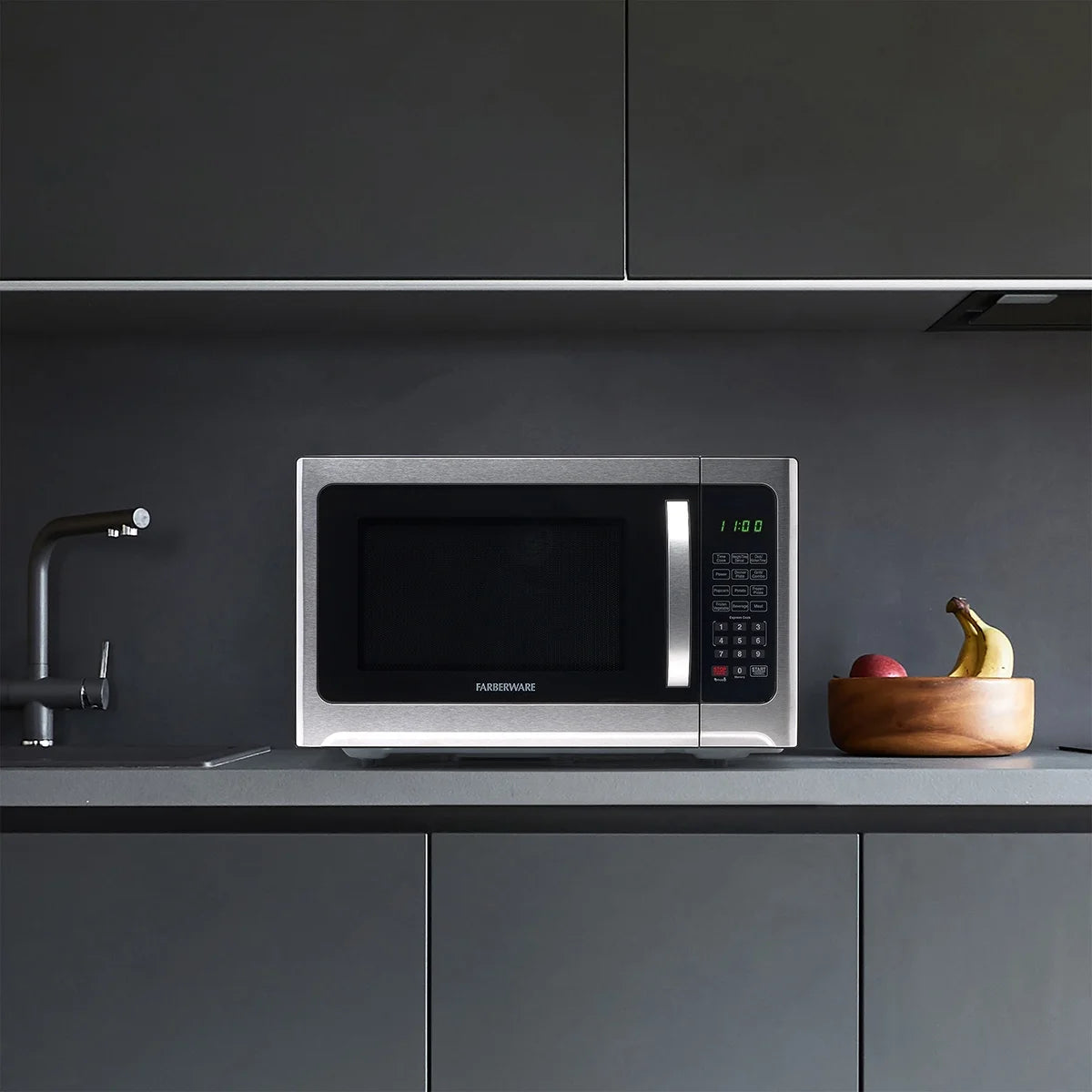 2026 New Farberware Professional 1.2 Cu. Ft. 1000-Watt Microwave Oven with Sensor Cooking, Stainless Steel/Black Body Wrap - Image 14