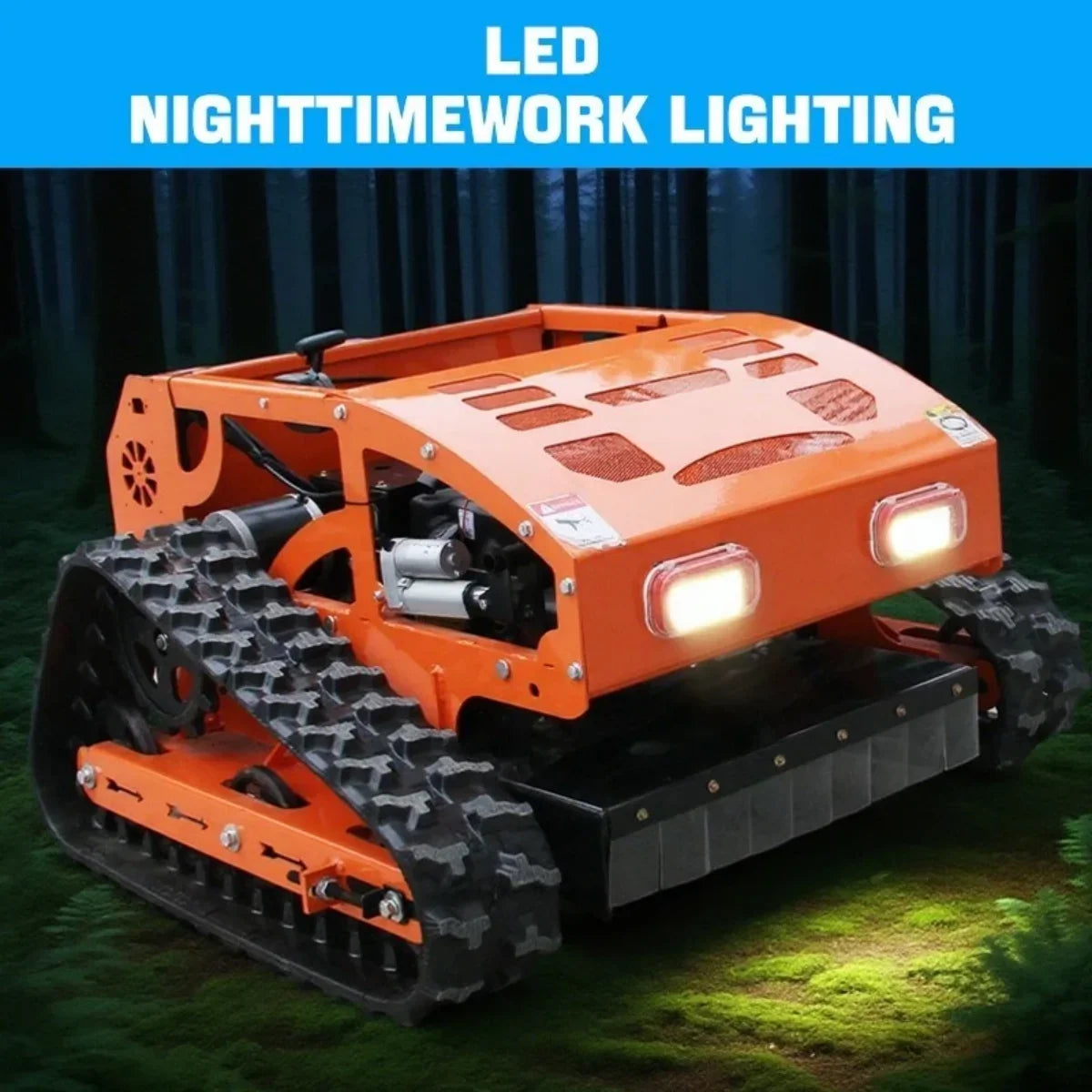 2026 New MachPro 300 lbs 9 HP Orange Remote Control Lawn, Mower Manganese Steel Blade, Adjustable Cutting Height, Speed, All Terrain Cordless Grass Cutter - Image 5