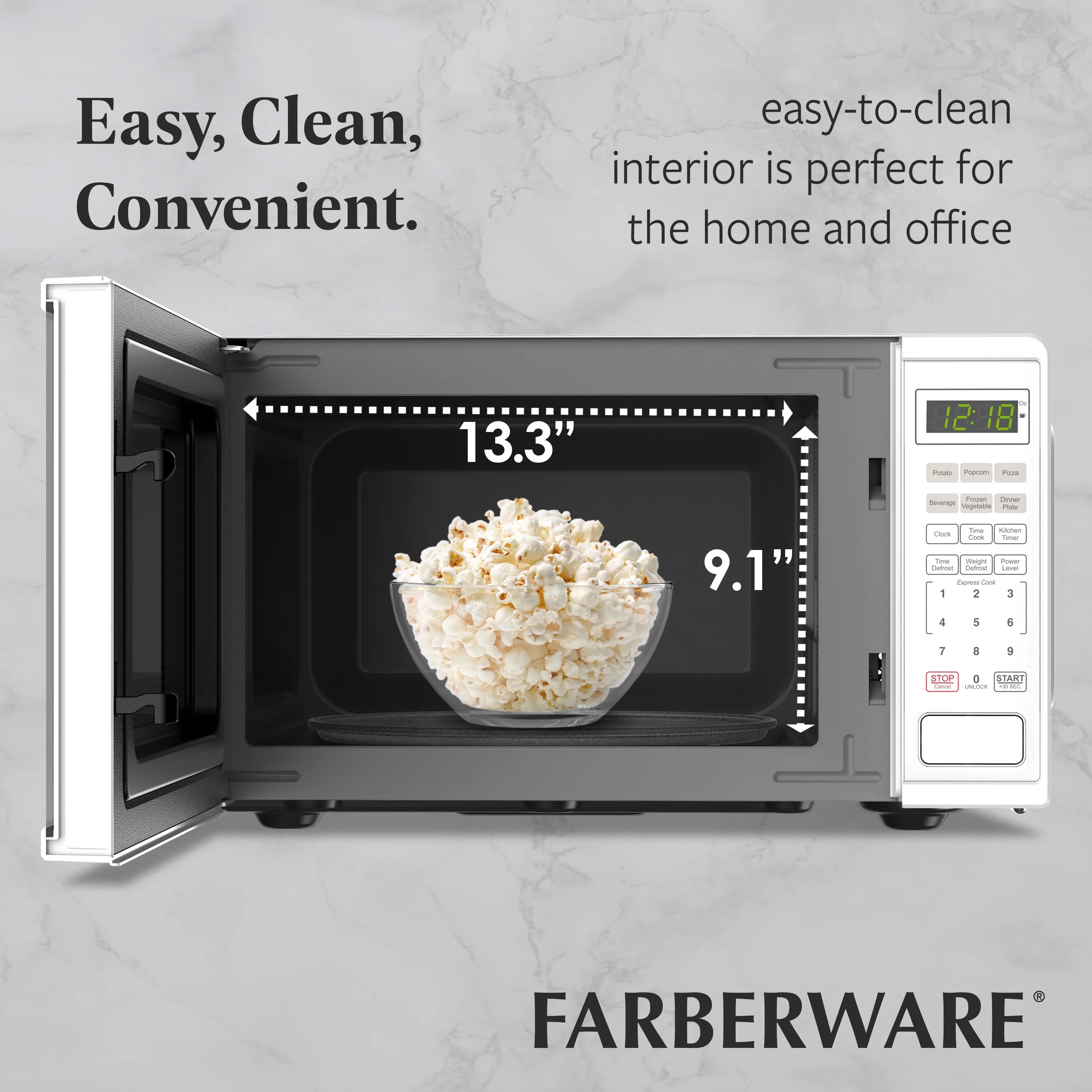 2026 New Farberware Countertop Microwave Ov 1100 Watts, 2.2 cu ft - Smart Sensor With LED Lighting and Child Lock - Perfect for Apartments and Dorms - Easy Clean Black Interior, Stainless Steel - Image 31