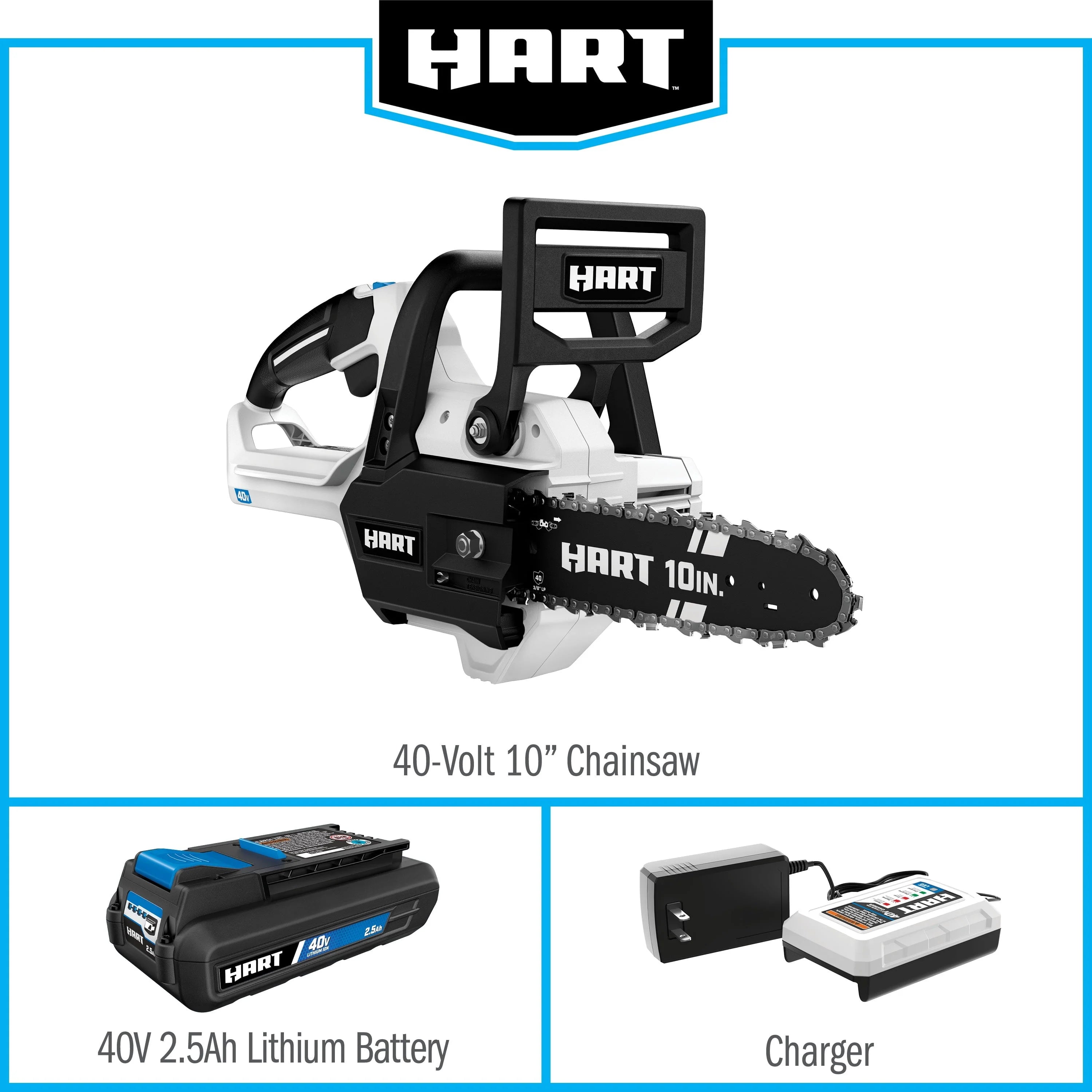 2026 New HART 40-Volt 10-Inch Battery-Powered Chainsaw Kit, (1) 2.5 Ah Lithium-Ion Battery - Image 9
