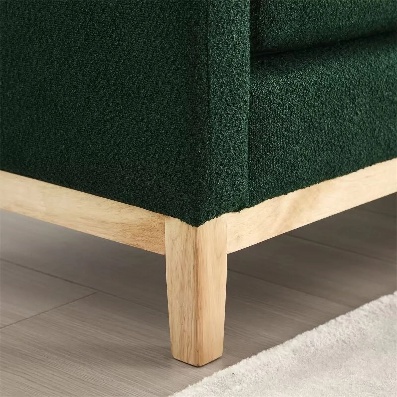 2026 New End of Bed Bench, 53.5" Boucle Fabric Upholstered Entryway Bench with Wood Legs & Bolster Pillows, Rolled Arm Cushioned Ottoman Foot Rest Long Stool Window Extra Seating for Bedroom, Ivory - Image 27