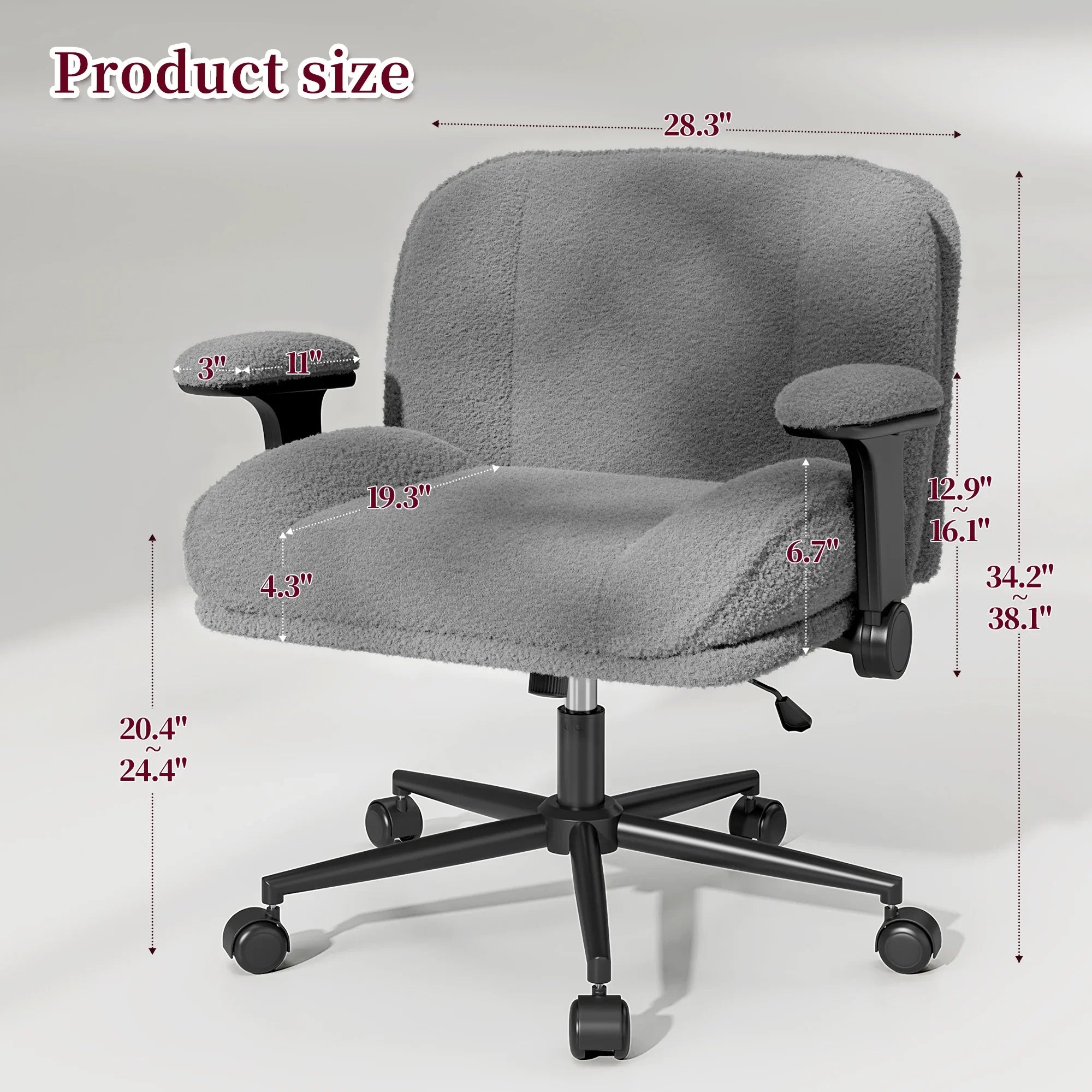 2026 New Romorgniz Criss Cross Chair with Adjustable Arms & Lumbar Support Office Chair with Reclining Back, Thick Cushion & Wheels for Office, Gaming, Reading, Vanity, Off-White - Image 17