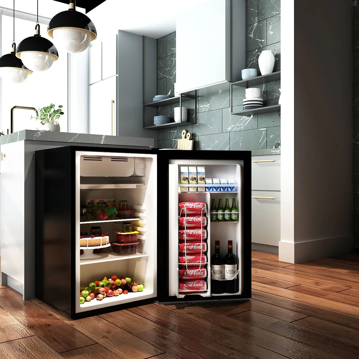 2026 New Costway 3.2 Cu.Ft. Compact Refrigerator Mini Dorm Small Fridge Freezer Reversible Door - Image 5