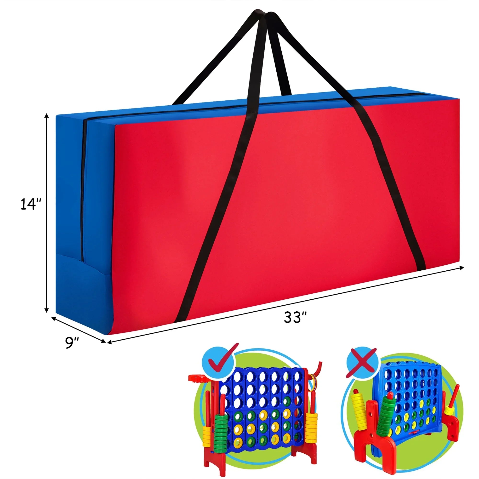 2026 New Costway Giant 4 in A Row Jumbo 4-to-Score Game Set W/Storage Carrying Bag for Kids Adult - Image 41