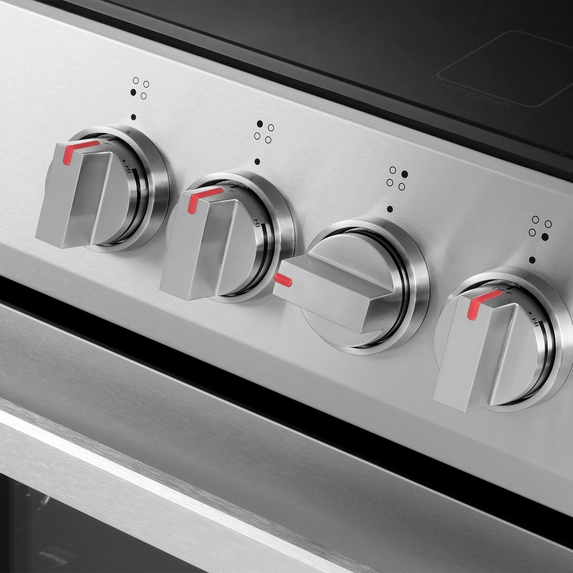 2026 New Cosmo 30 in. Stellar Collection 5.0 cu. ft. Electric Range with 4 Burner Glass Cooktop and Convection Oven in Stainless Steel - Image 4