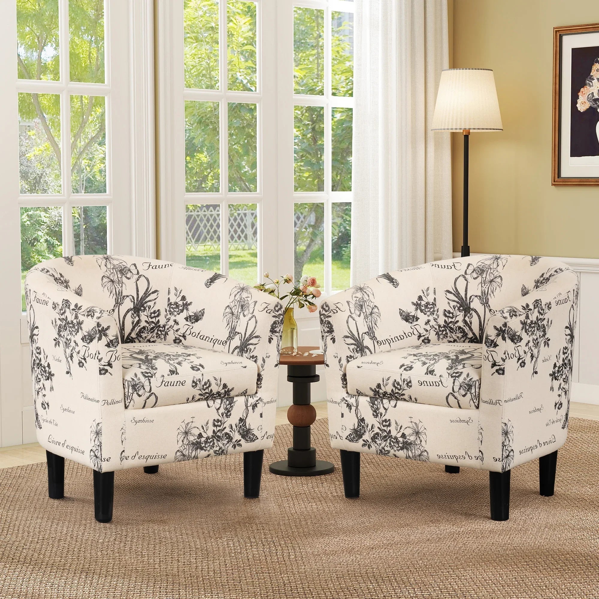 2026 New Bonzy Home Velvet Accent Chair with Ottoman for Living Room,Beige - Image 8