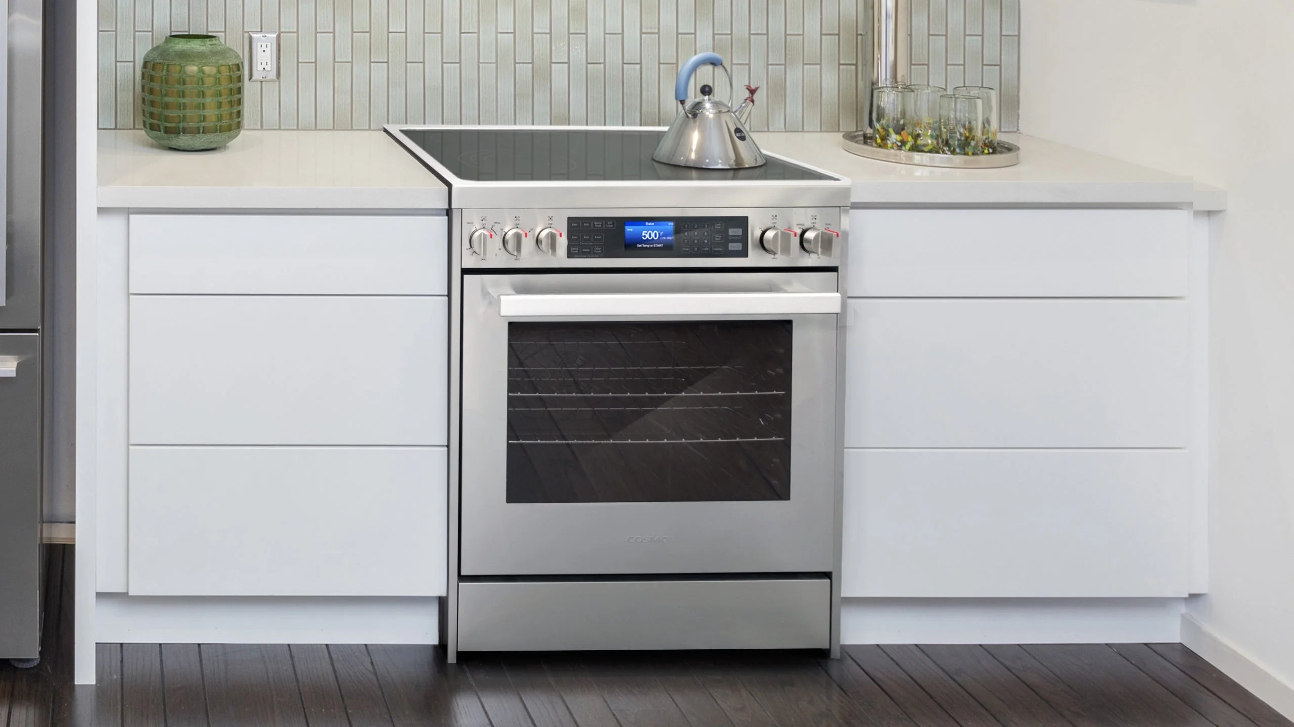 2026 New Cosmo 4 Piece Kitchen Appliance Package with 30" Freestanding Electric Range 30" Under Cabinet Range Hood 24" Built-in Integrated Dishwasher & French Door Refrigerator Kitchen Appliance Bundles - Image 4