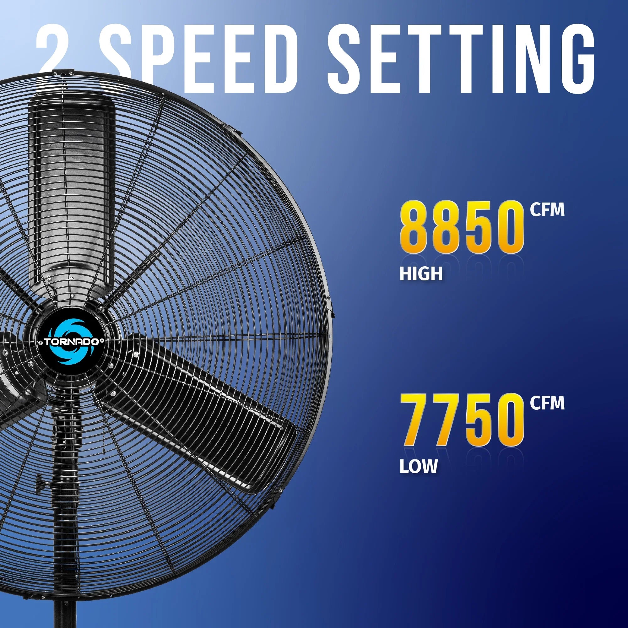 2026 New Tornado - 20 Inch High Velocity Metal Oscillating Pedestal Fan - Commercial, Industrial Use Water-Resistant - Image 20