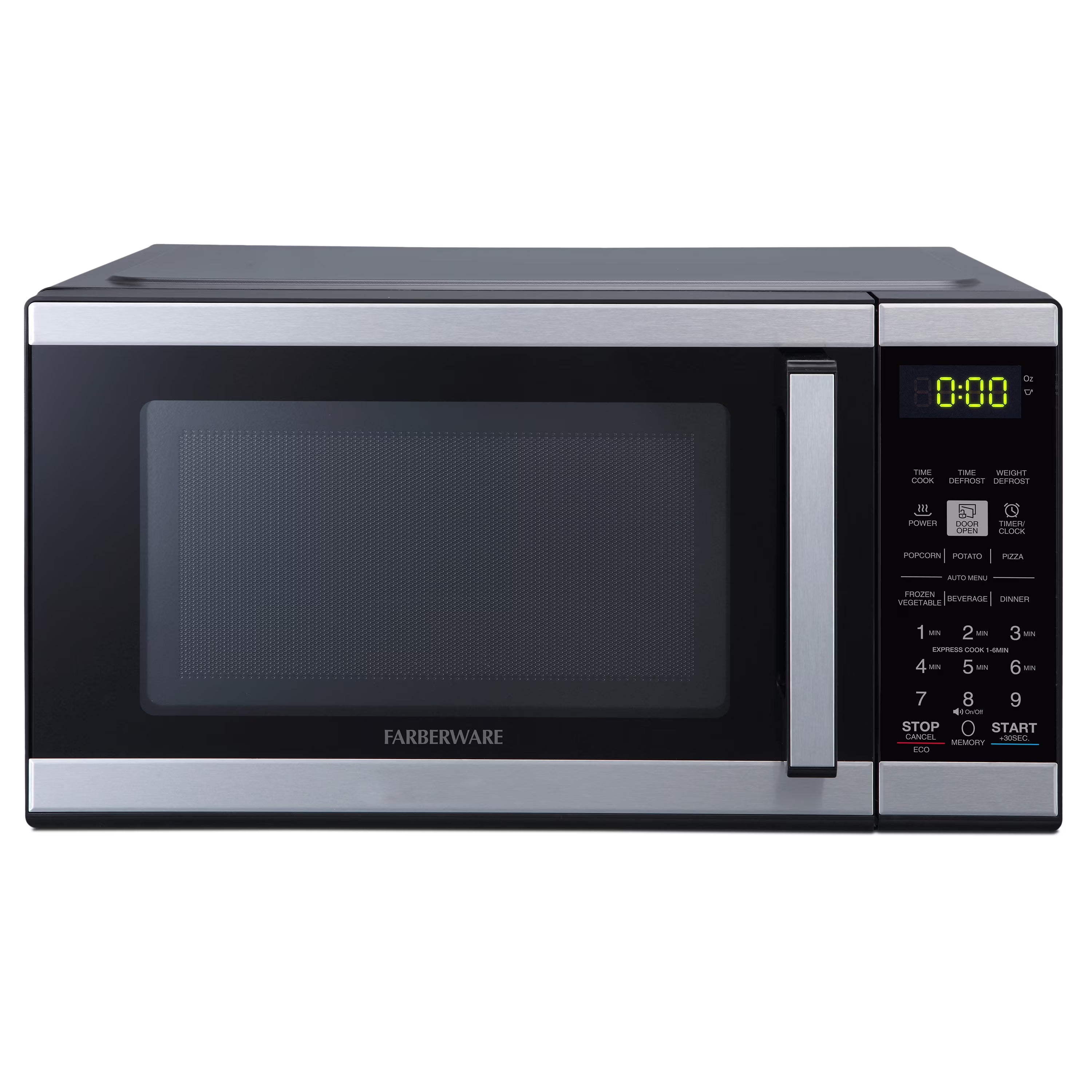 2026 New Farberware Countertop Microwave 900 Watts, .9 cu ft - Microwave Oven With Child Lock - Perfect for Apartments and Dorms - Easy Clean Grey Interior, Stainless Steel