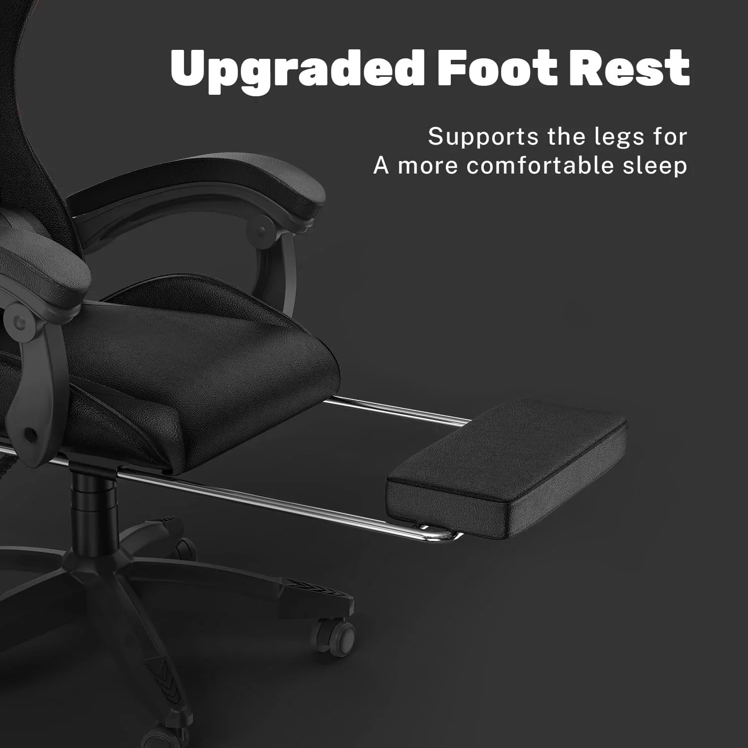 2026 New Bigzzia Gaming Chair Office Chair, Ergonomic Game Chair with Height Adjustable Headrest and Lumbar Support for Adults Teens, Black & White - Image 40