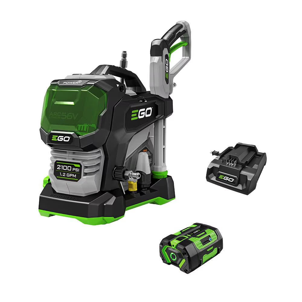 2026 New Ego Power+ 2100 Psi 1.2 Gpm Battery Powered Cold Water Pressure Washer With 4 Spray Nozzles 6.0Ah Kit