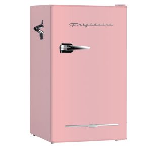 2026 New Frigidaire EFR376-C-PINK 3.2-Cu.-Ft. 65-Watt Retro Bar Fridge with Side Bottle Opener (Pink)