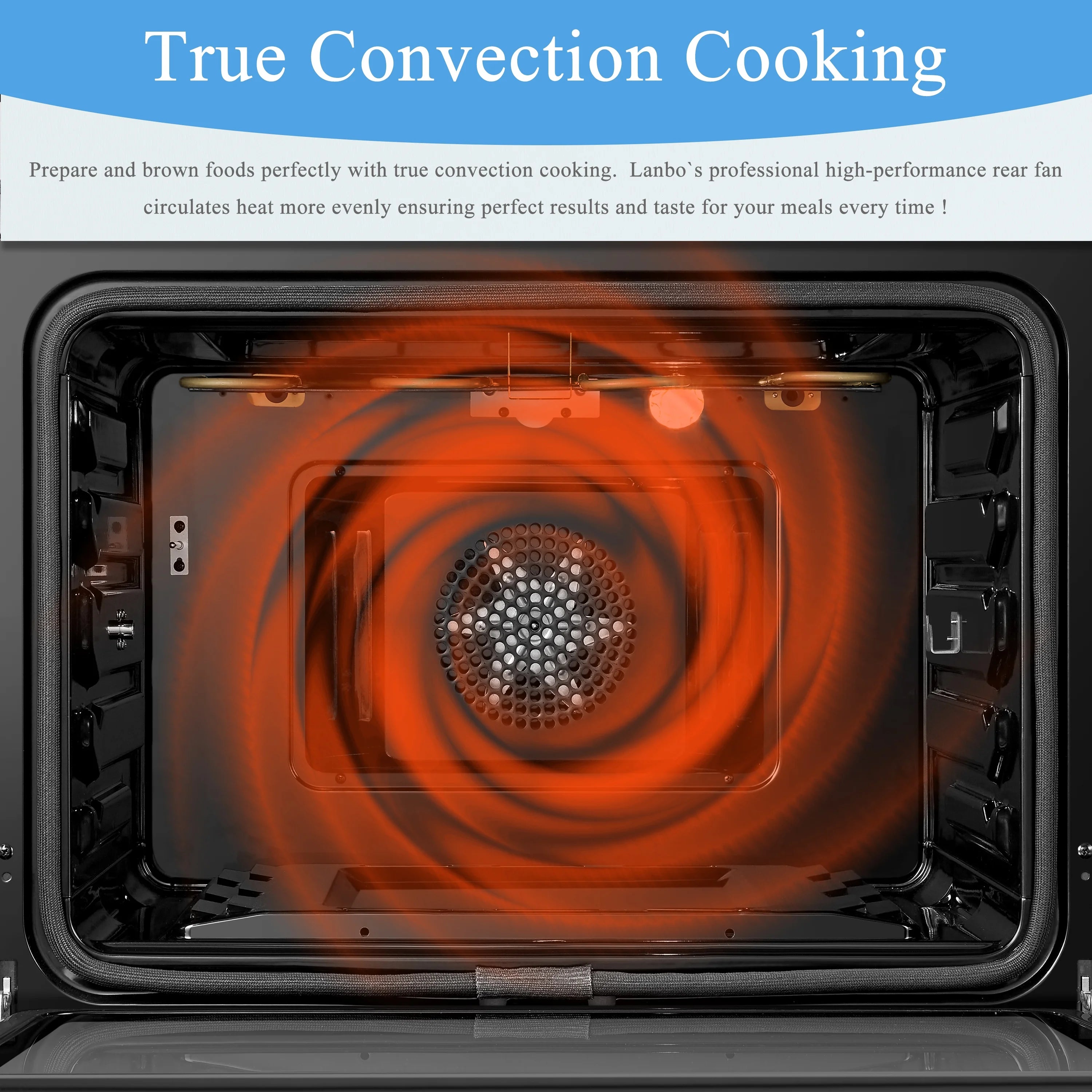 2026 New Lanbo 30 inch 5.9 CU.ft. Freestanding Electric Convection Range with Air Fry and Rotisserie, Electric cord or plug is not included - Image 13