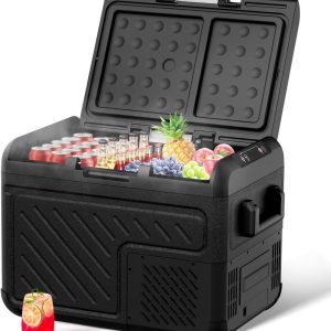 2026 New Car Refrigerator, RV Refrige with 12/24V DC & 110-240V AC, Portable Freezer Electric Compressor Cooler For Car, RV, Camping, Travel, Fishing, Outdoor or Home Use
