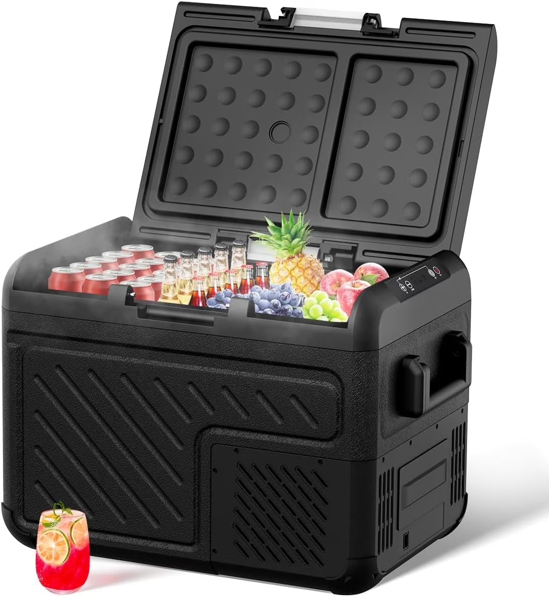 2026 New Car Refrigerator, RV Refrige with 12/24V DC & 110-240V AC, Portable Freezer Electric Compressor Cooler For Car, RV, Camping, Travel, Fishing, Outdoor or Home Use