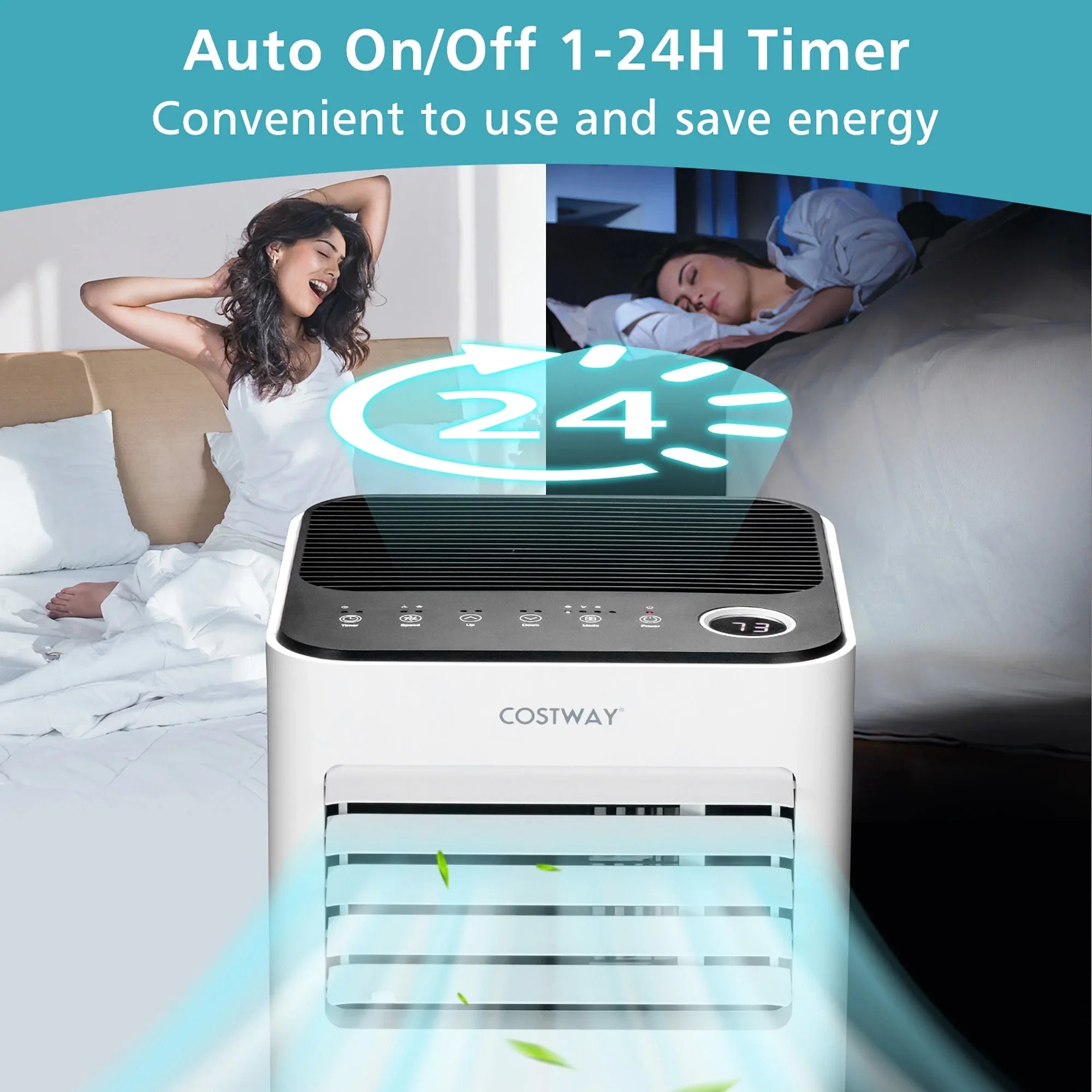 2026 New Costway 10000 BTU Portable Air Conditioner 3-in-1 Air Cooler with Fan Dehum Sleep Mode - Image 6