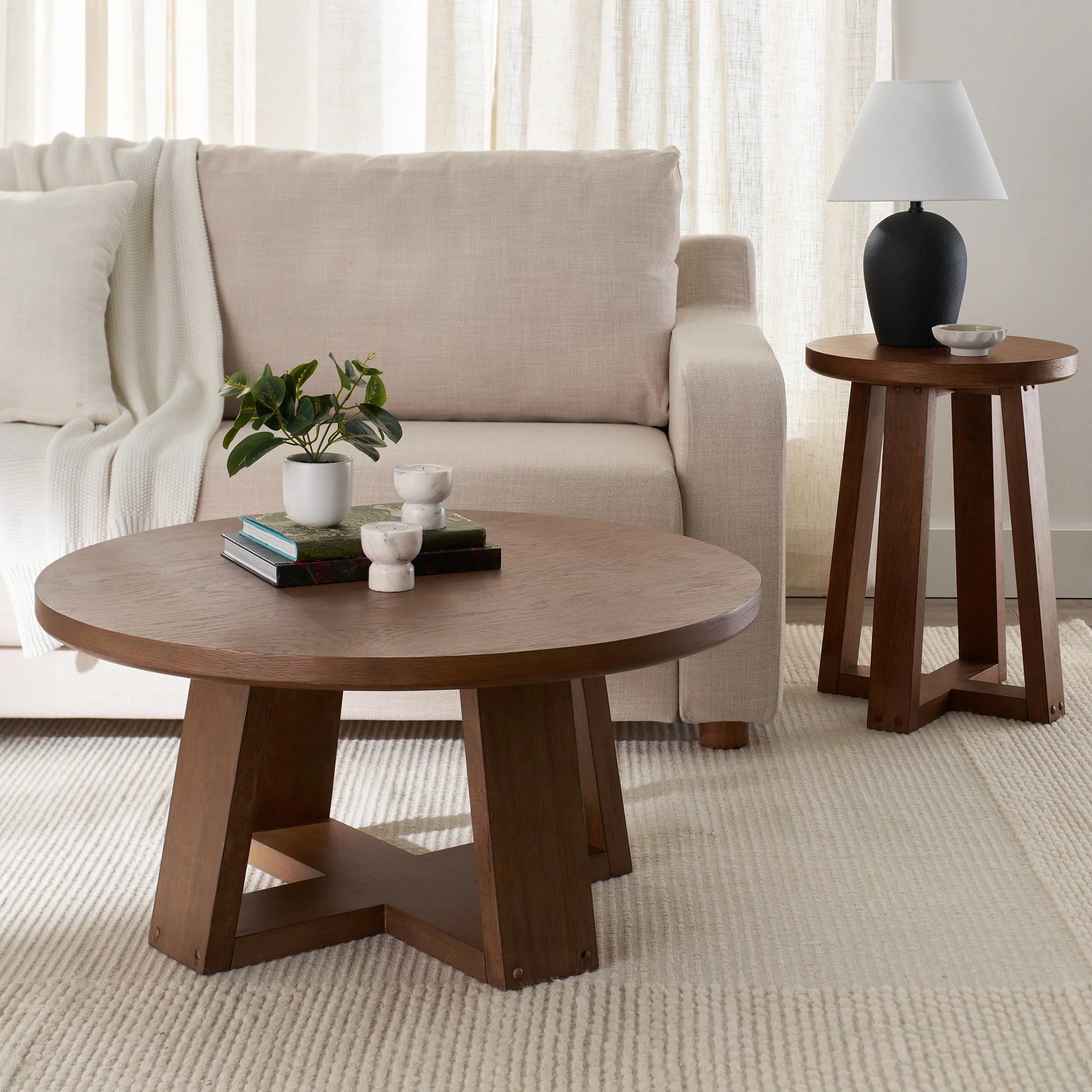 2026 New Better Homes & Gardens Ezra Coffee Table, Walnut finish - Image 3