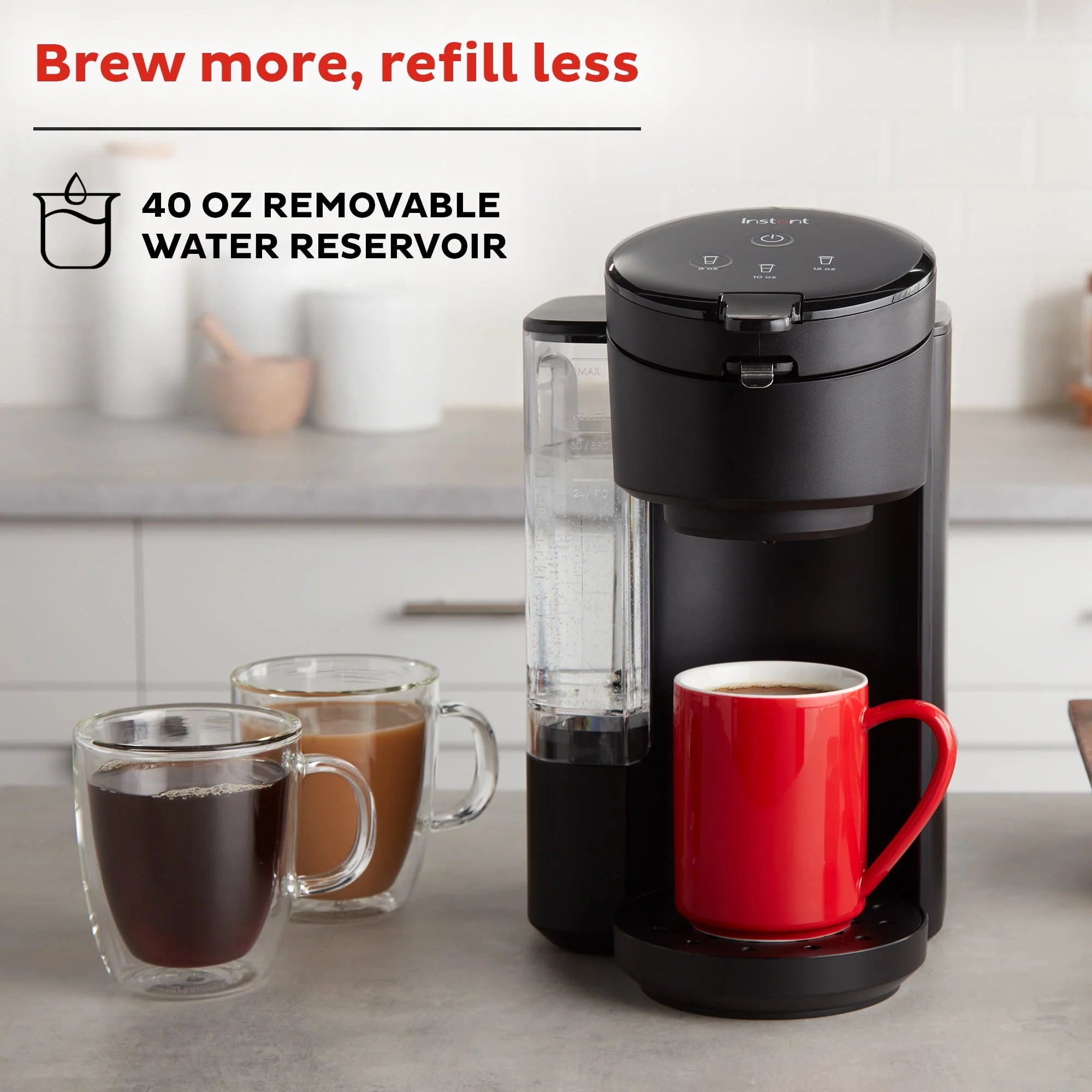 2026 New Instant Solo Café 2-in-1 Single Serve Coffee Maker for K-Cup Pods and Ground Coffee, Black - Image 6