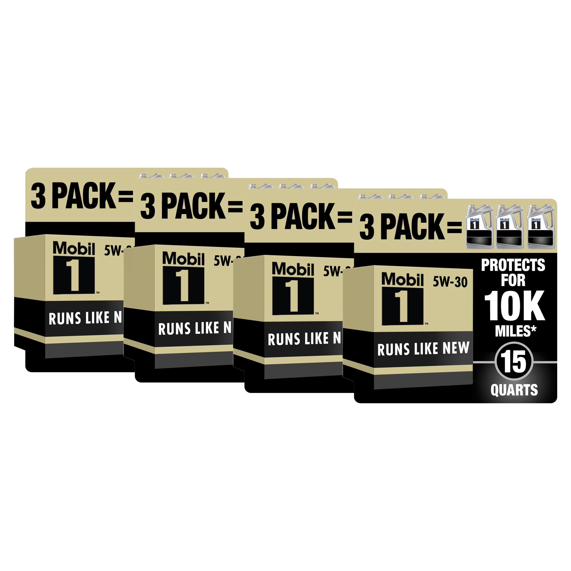 2026 New (4 pack) Mobil 1 Advanced Full Synthetic Motor Oil 5W-30, 5 Quart (Pack of 3)
