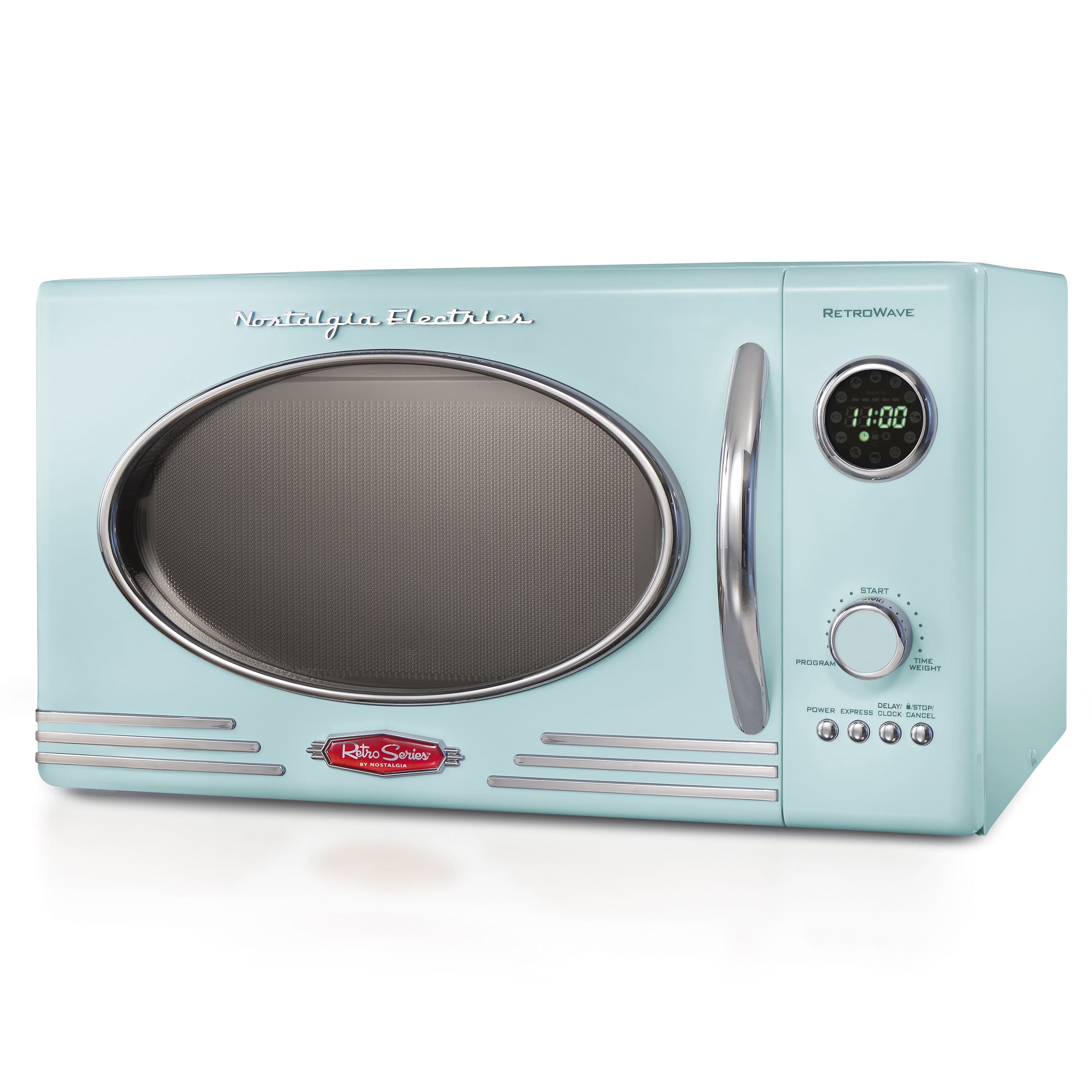 2026 New Nostalgia Retro 0.9 Cu. ft. 800-Watt Countertop Microwave Oven, Aqua