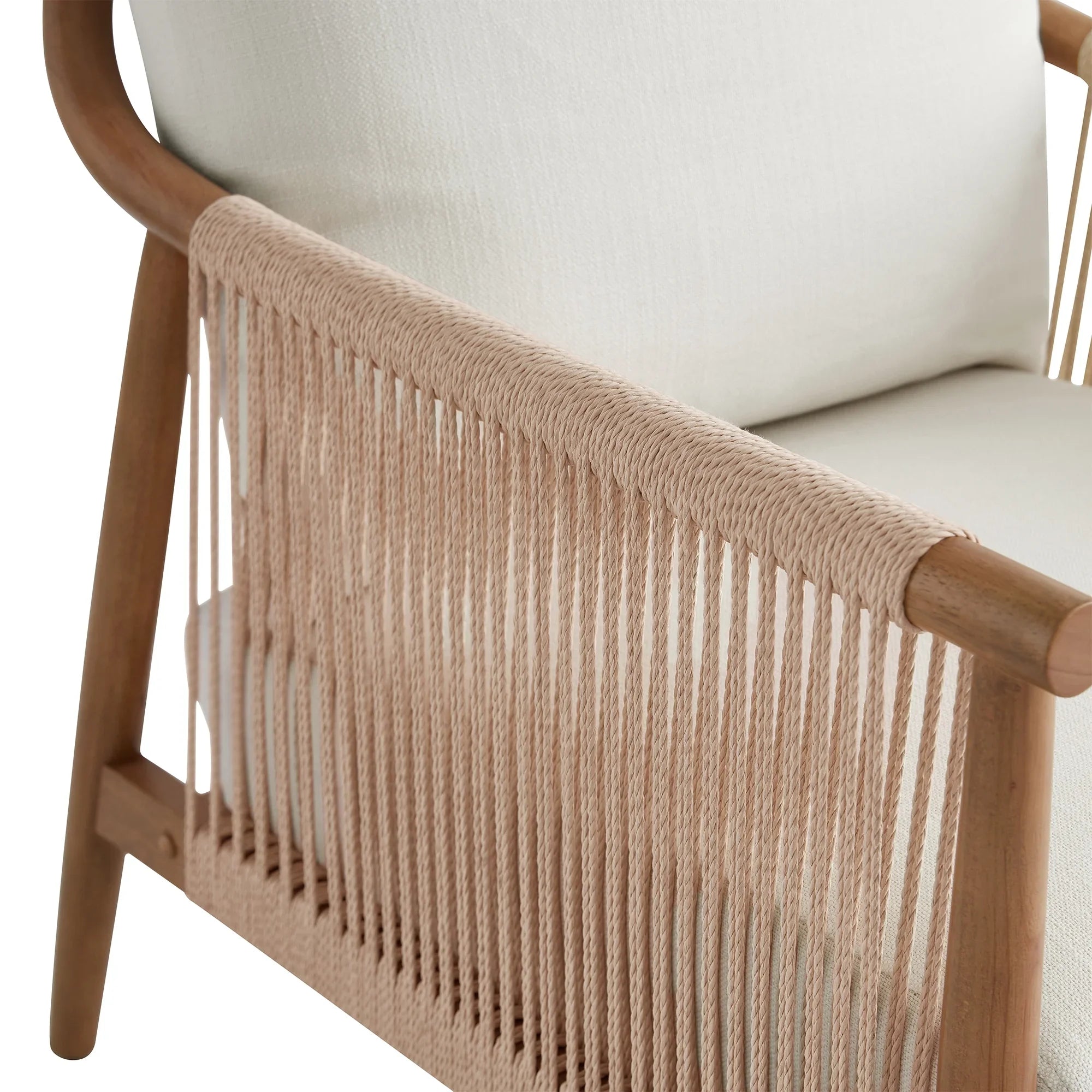 2026 New CHITA Modern Accent Chair, Braid Armchair Living Room Chair, Cream - Image 4