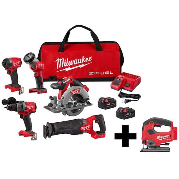 2026 New M18 FUEL 18-Volt Lithium-Ion Brushless Cordless Combo Kit (5-Tool) with FUEL Jigsaw