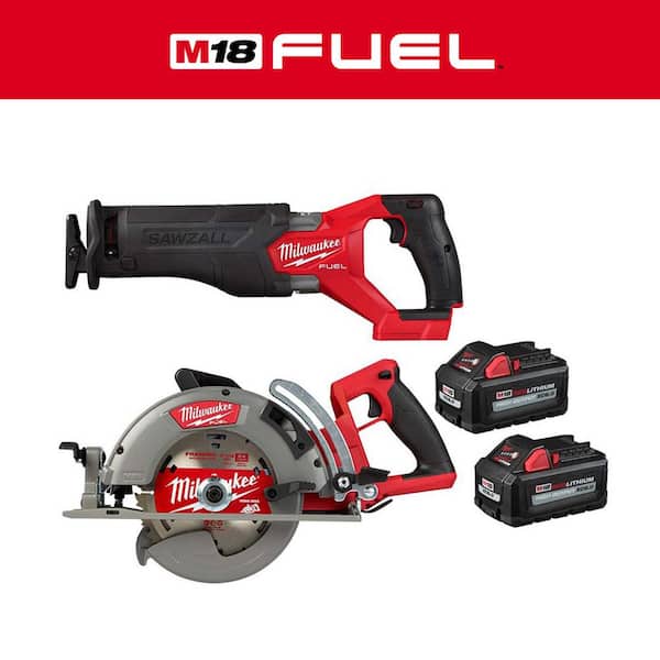2026 New M18 FUEL 18-Volt Lithium-Ion Brushless Cordless SAWZALL w/7-1/4 in. Rear Handle Circ Saw, Two 6 Ah High Output Batteries