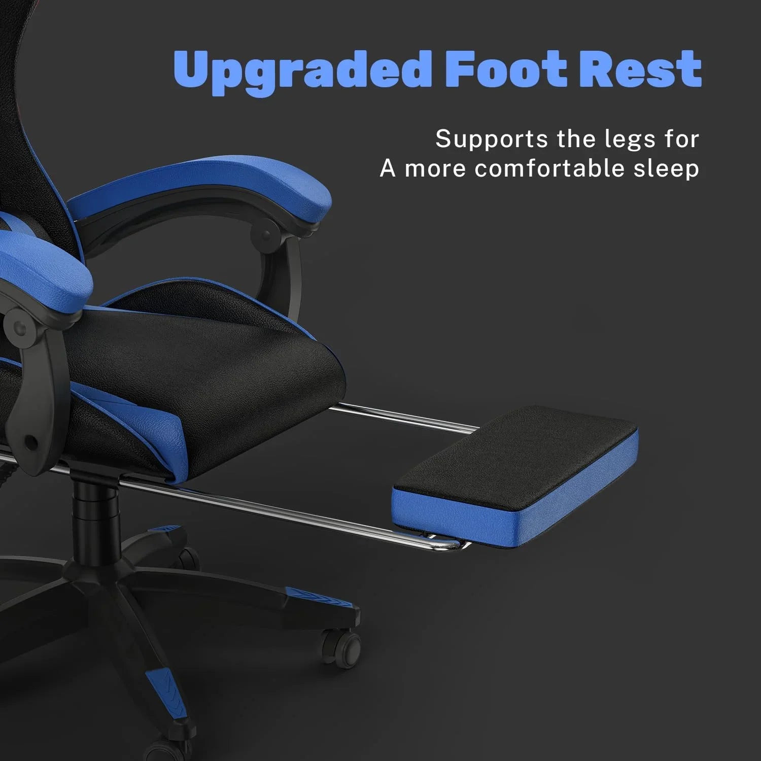 2026 New Bigzzia Gaming Chair Office Chair, Ergonomic Game Chair with Height Adjustable Headrest and Lumbar Support for Adults Teens, Black & White - Image 32