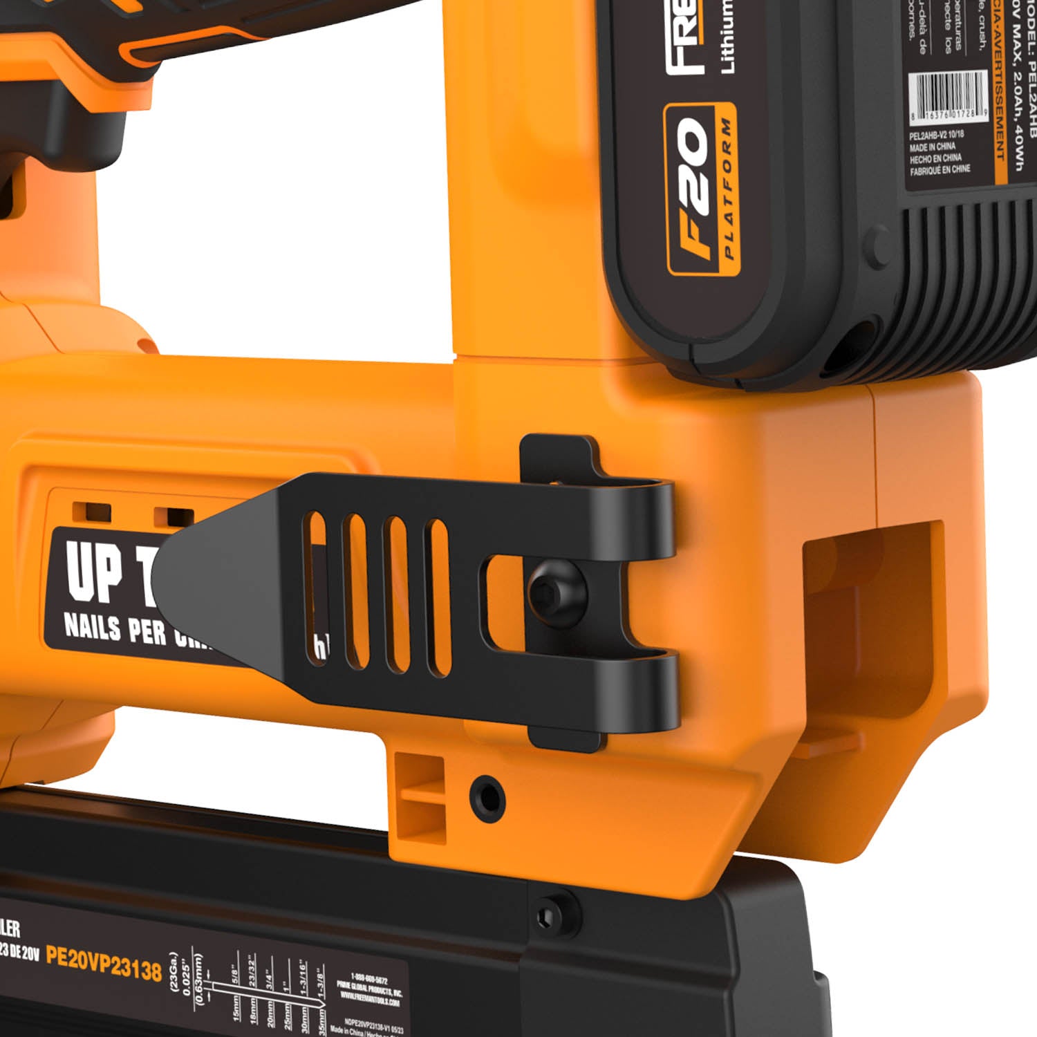 2026 New Freeman PE20VP23138 20 Volt Cordless 23-Gauge 1-3/8" Pin Nailer Kit with Lithium Ion Battery, Charger, Bag, and Nails (1000 Count) -C 2000 Shots per Charge - Image 4