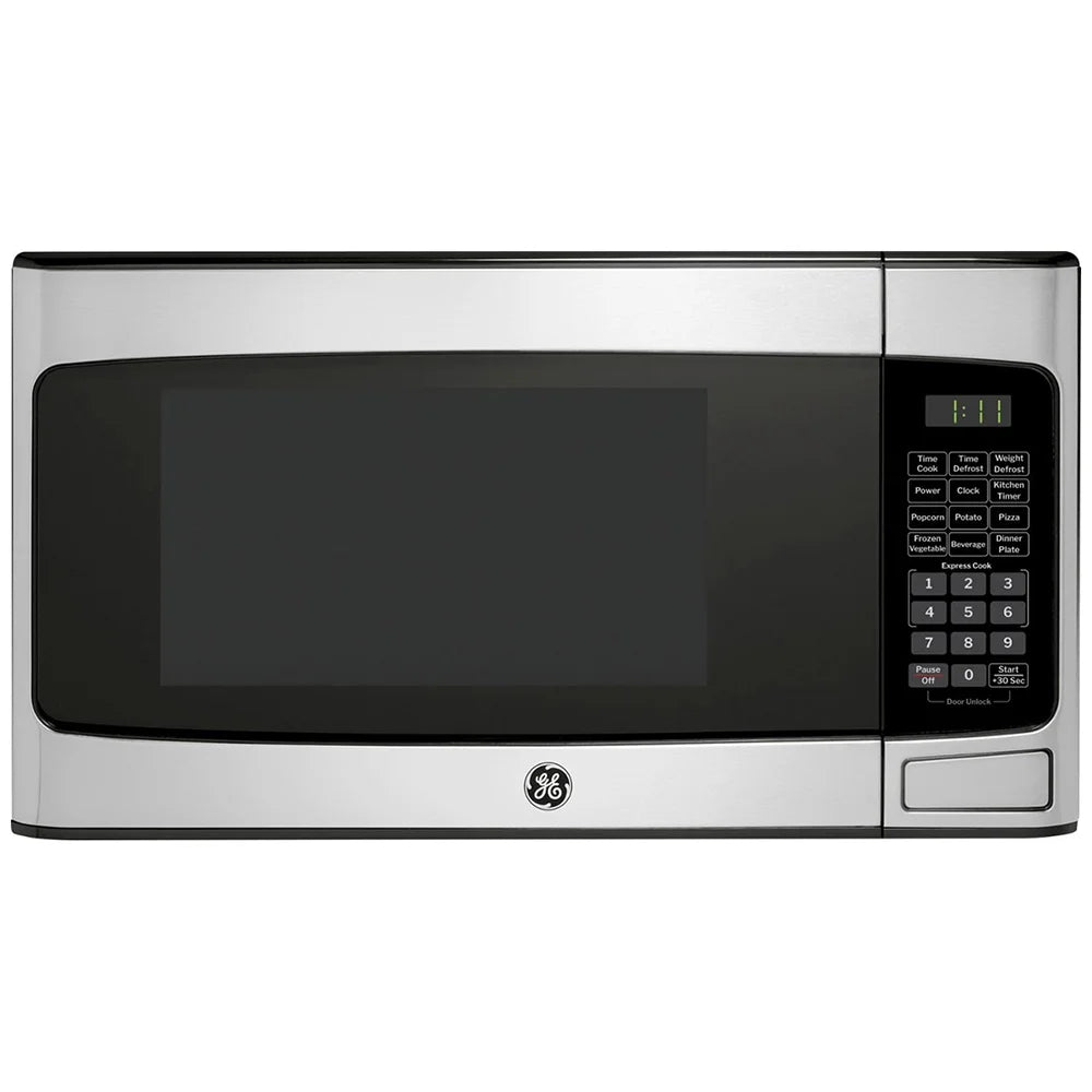 2026 New GE GCST11N1WSS 1.1 cu. ft. Countertop Microwave Oven 950 Watts Stainless Steel Bundle with 2 YR CPS Enhanced Protection Pack and Deco Chef Pair of Red Heat Resistant Oven Mitt - Image 4