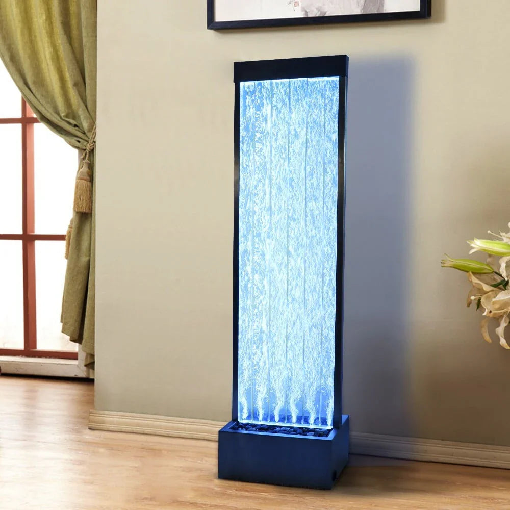 2026 New 72'' Acrylic Bubble Fountain, Standing Bubble Panel, Color Lights/Remote Ctrl - Image 4