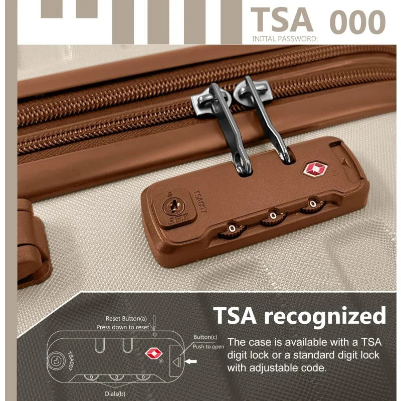 2026 New Luggage Sets 6 Piece with Duffel Bags, Hardside Expandable Suitcases with Spinner Wheels TSA Lock, Cream - Image 10