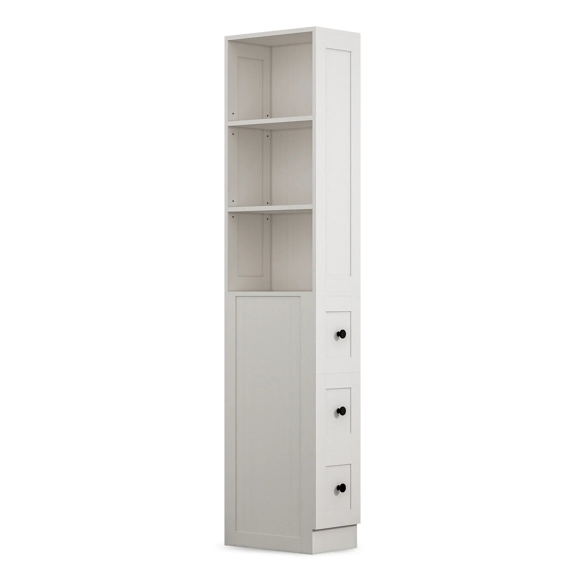 2026 New LAUSAINT HOME Bathroom Storage Cabinet, Tall Thin White Storage with 2 Adjustable Shelves & 3-level Drawers for Home, Kitchen - Image 7