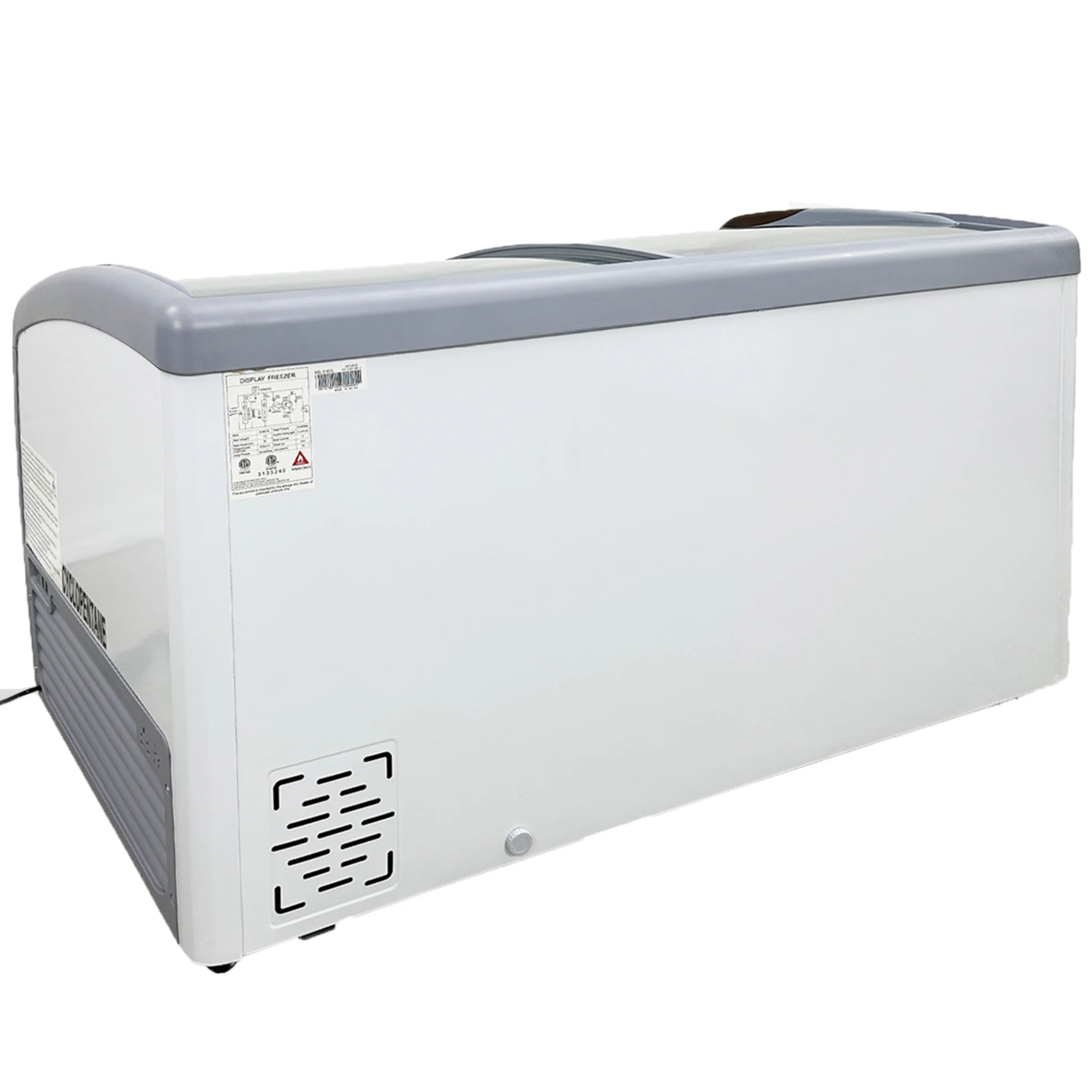 2026 New NSF 60 in. W 11.7 Cu. ft. Commercial Freezer, Curved Glass Door Display Chest Freezer in White - Image 4