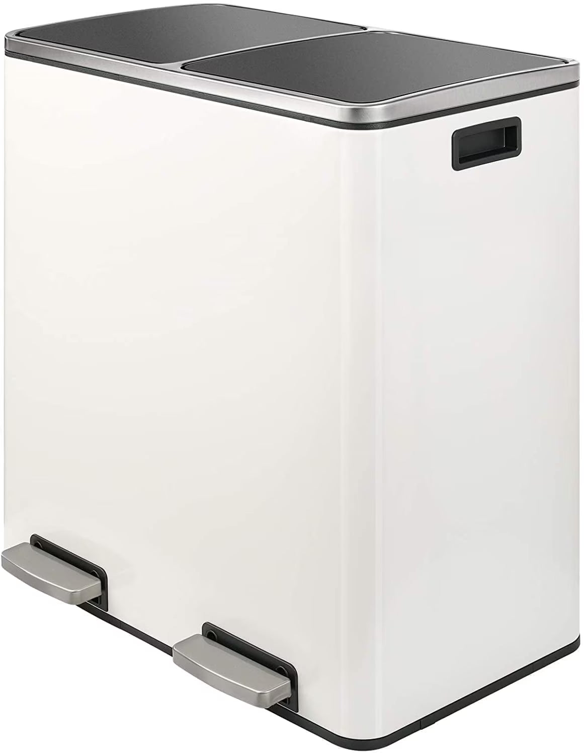 2026 New LAZY BUDDY Dual Garbage Can, Stainless Steel 16 Gallon Step Kitchen Trash Can with Soft-Close Lid, Double Compartment Garbage Recycling Bin - Image 3