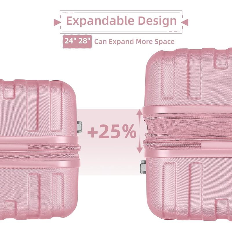 2026 New Luggage Sets 6 Piece with Duffel Bags, Hardside Expandable Suitcases with Spinner Wheels TSA Lock, Cream - Image 4