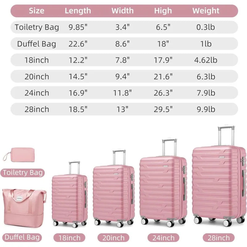 2026 New Luggage Sets 6 Piece with Duffel Bags, Hardside Expandable Suitcases with Spinner Wheels TSA Lock, Cream - Image 8