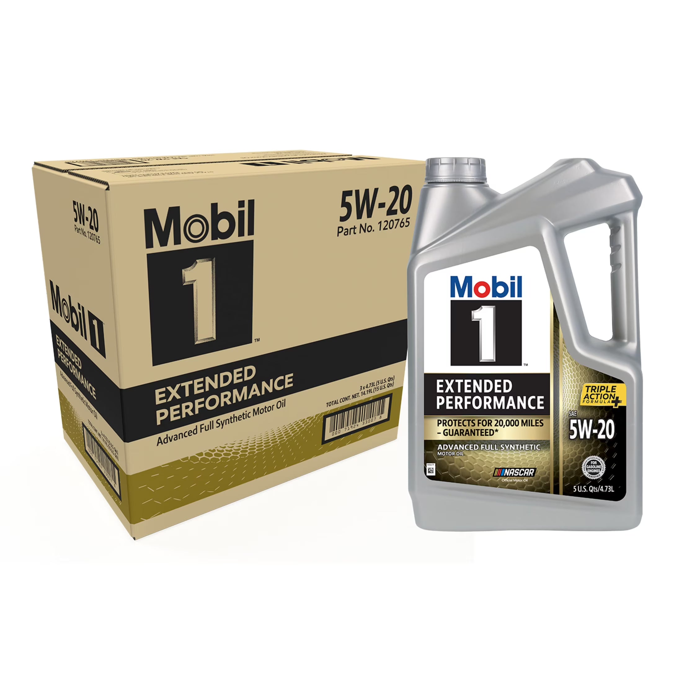 2026 New Mobil 1 Extended Performance Full Synthetic Motor Oil 5W-20, 5 Quart (3 Pack)